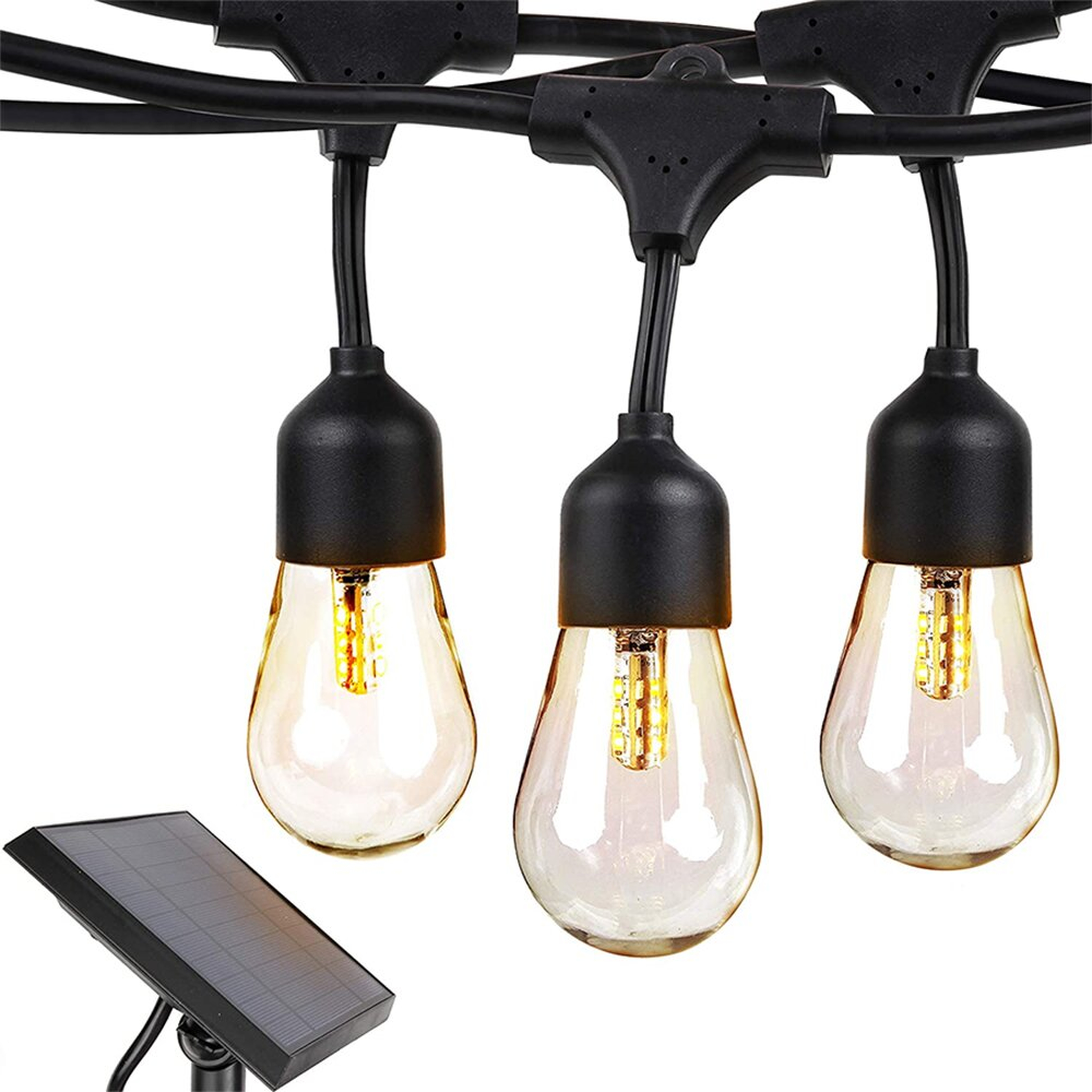 "Brightech Brightech Solar Power LED Edison Bulb Outdoor String Lights, 27 Feet (2 Pack)" - Perigold