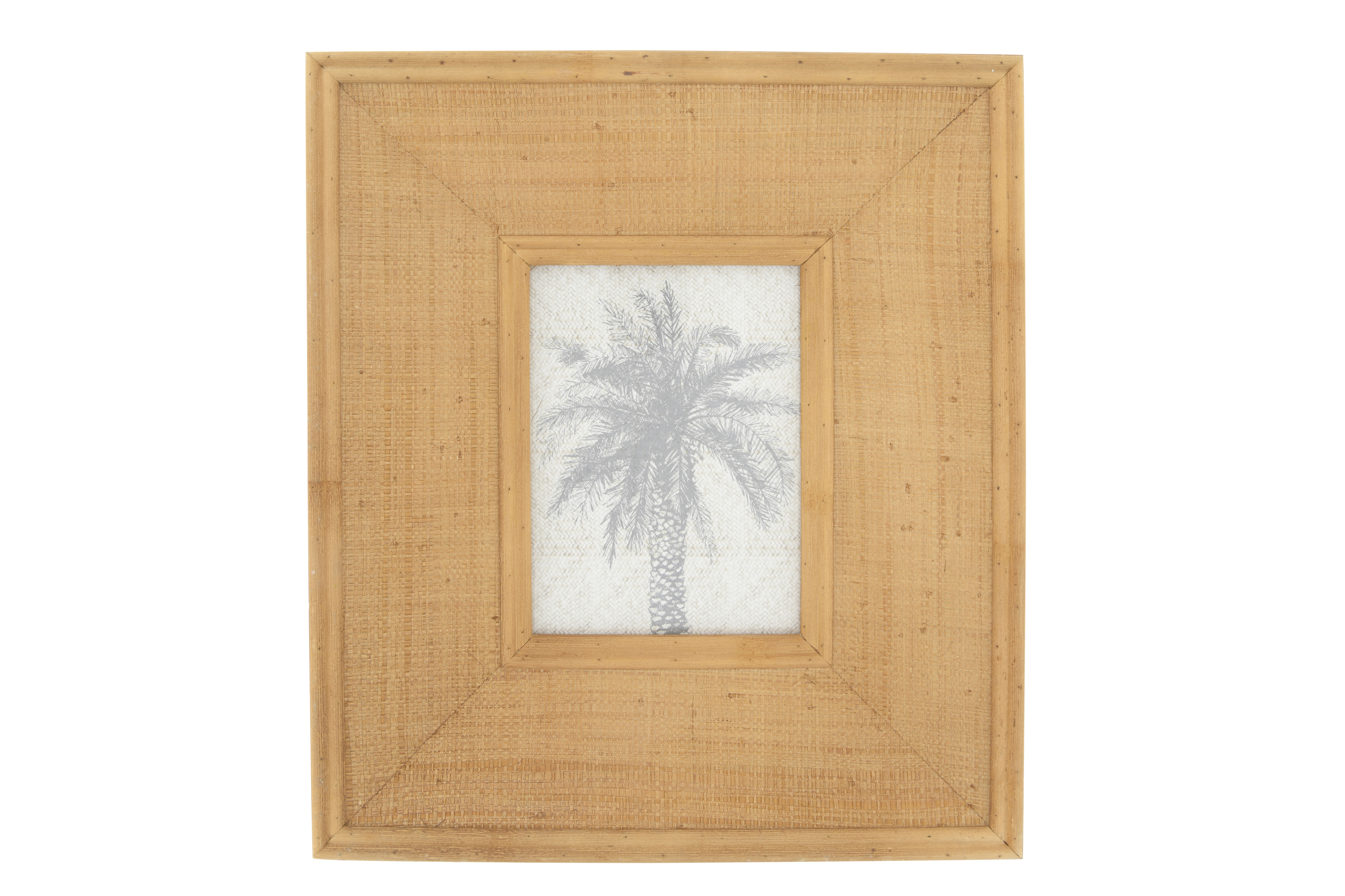 Rectangle Wood & Raffia Photo Frame (Holds 5" x 7" Photo) - Nomad Home