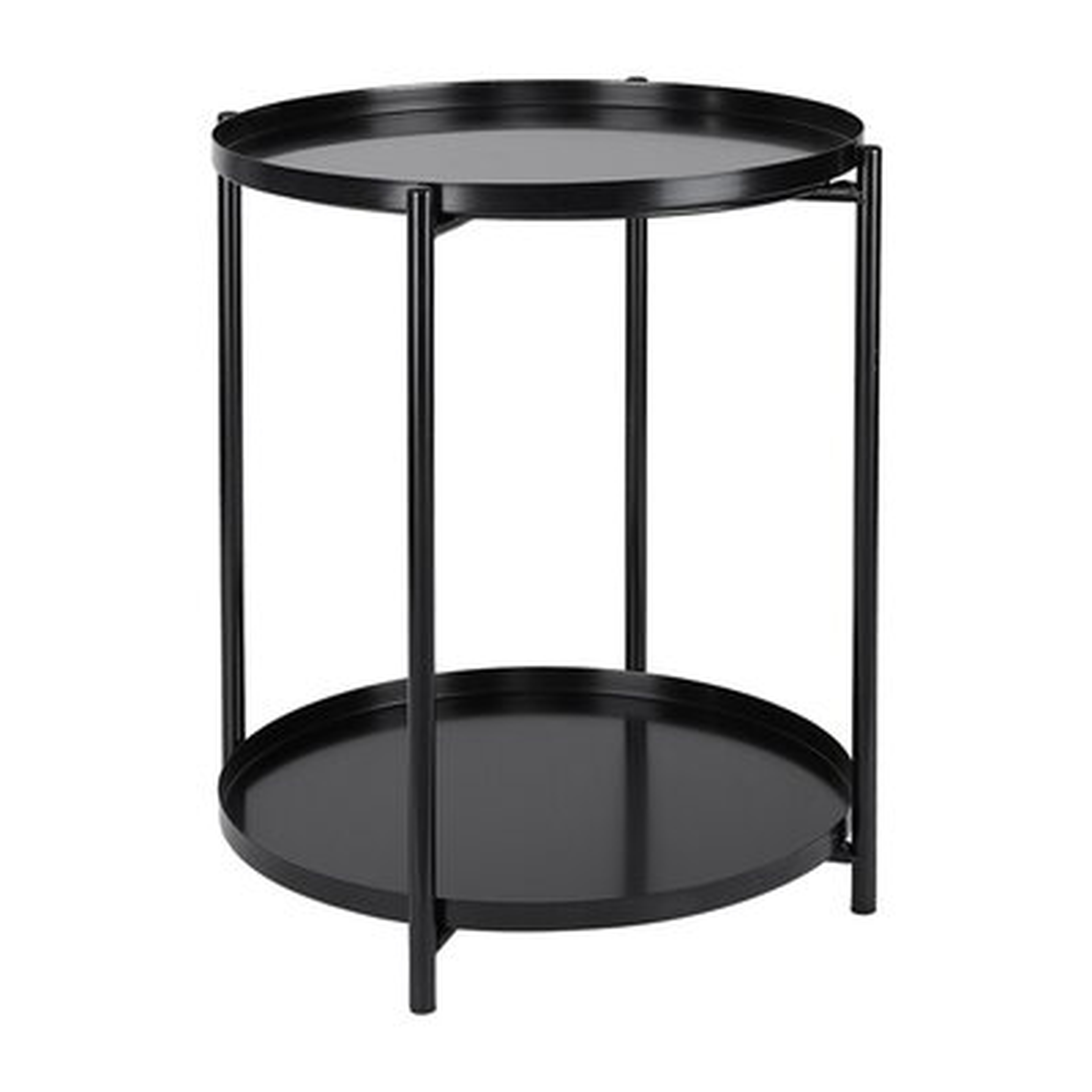 Tray Metal End Table Small Round Side Tables Outdoor & Indoor Table - Wayfair