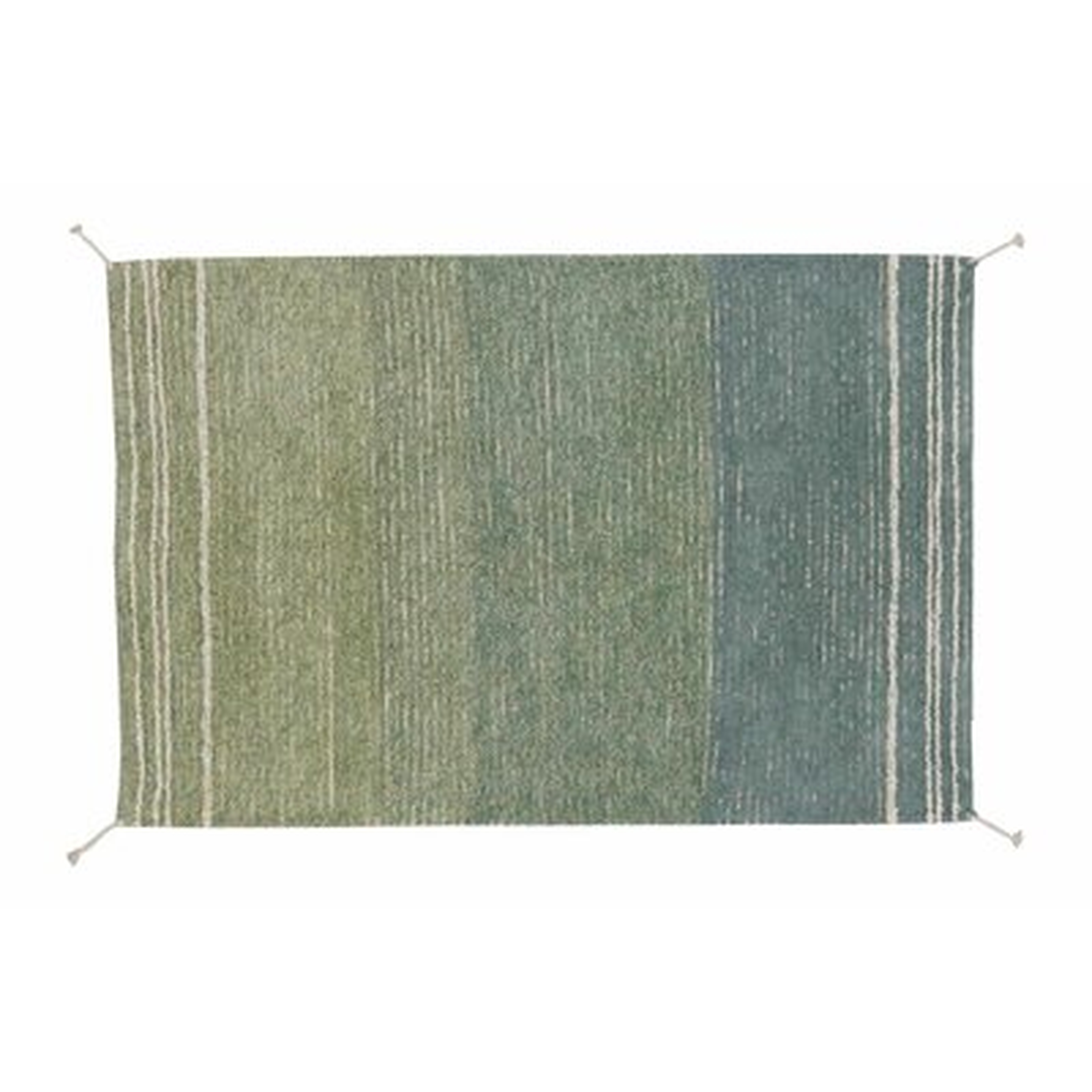 Reversible Washable Rug Twin Vintage Blue - Wayfair