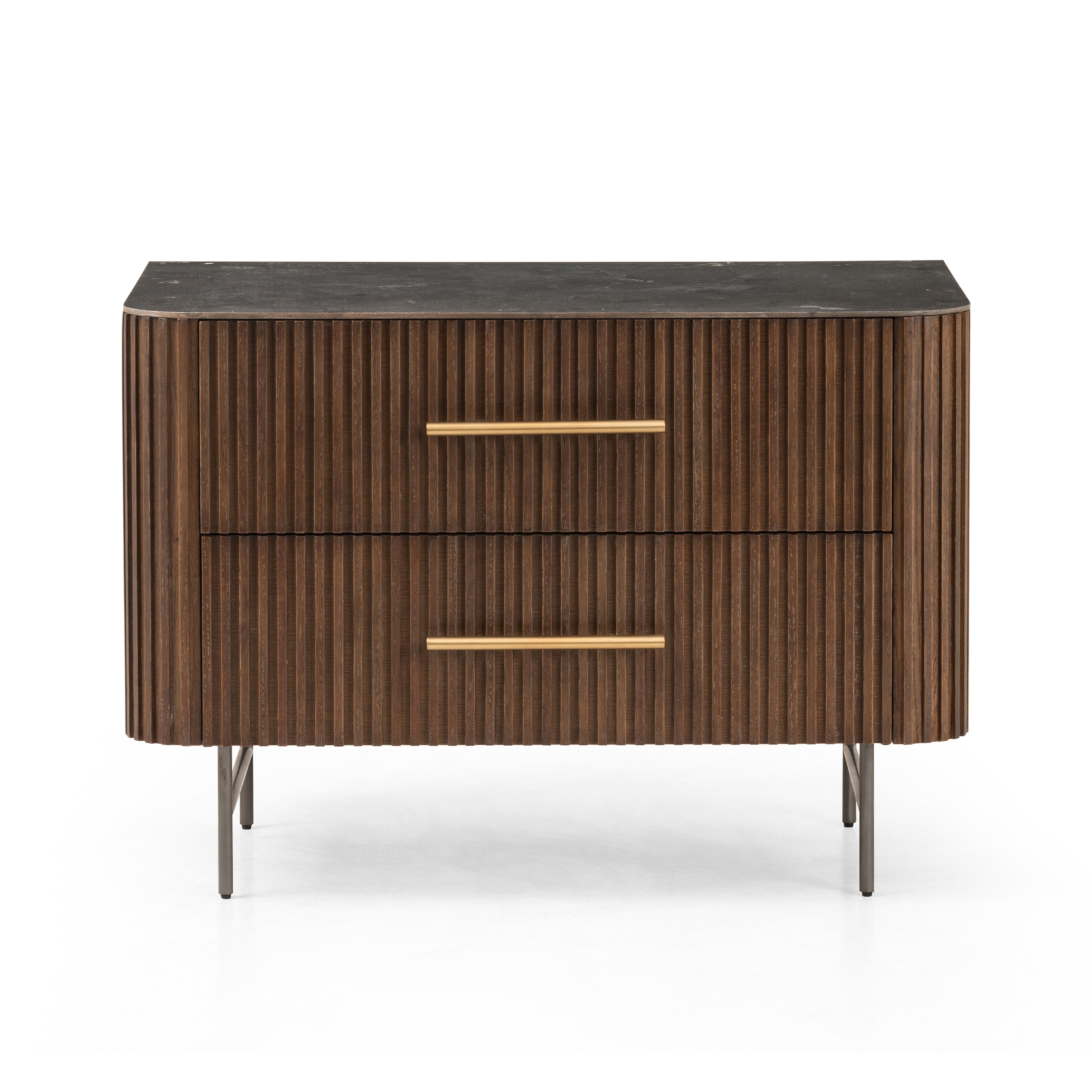 Fletcher Large Nightstand-Terra Brown - Four Hands