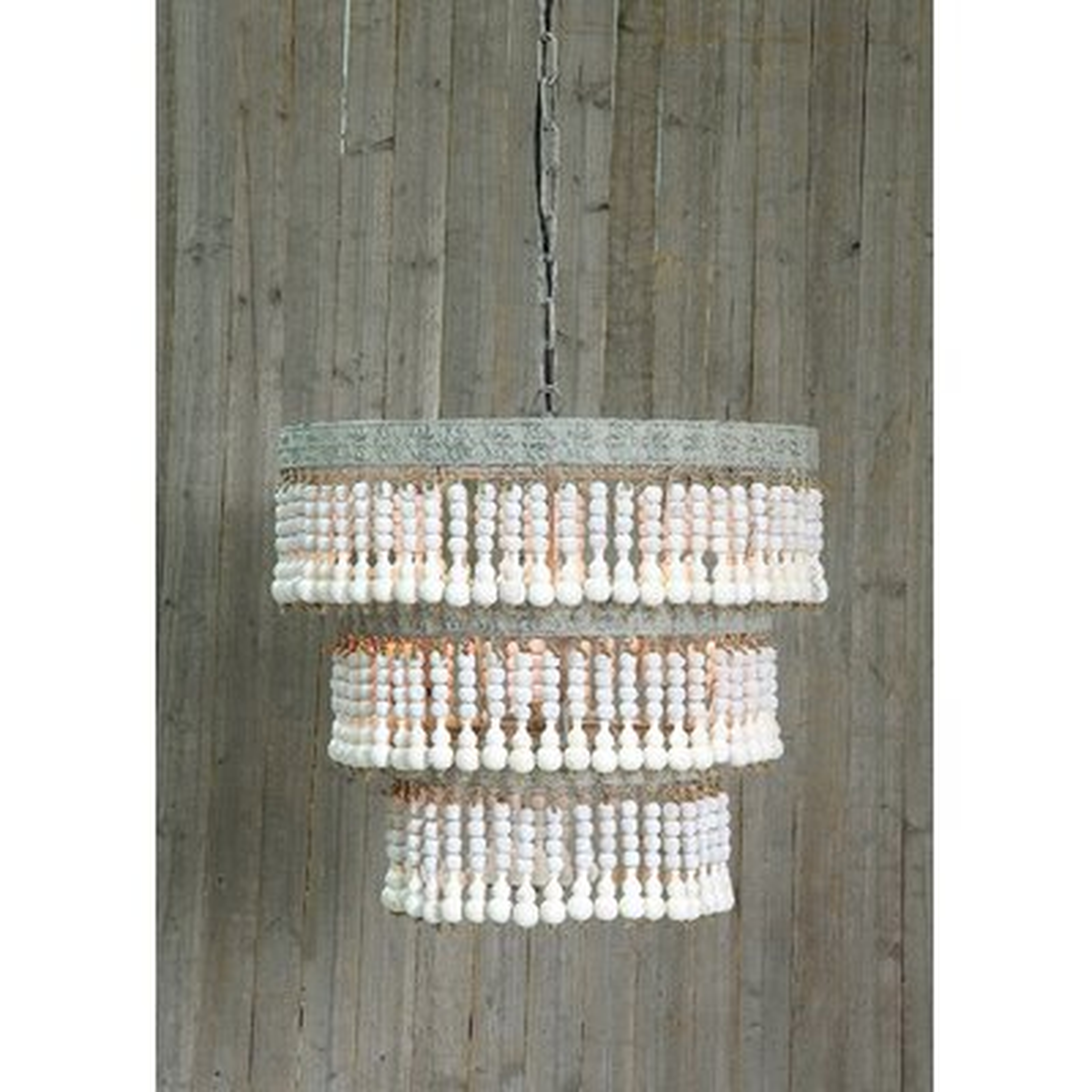 Higden 3 - Light Unique / Statement Tiered Chandelier with Wood Accents - Wayfair