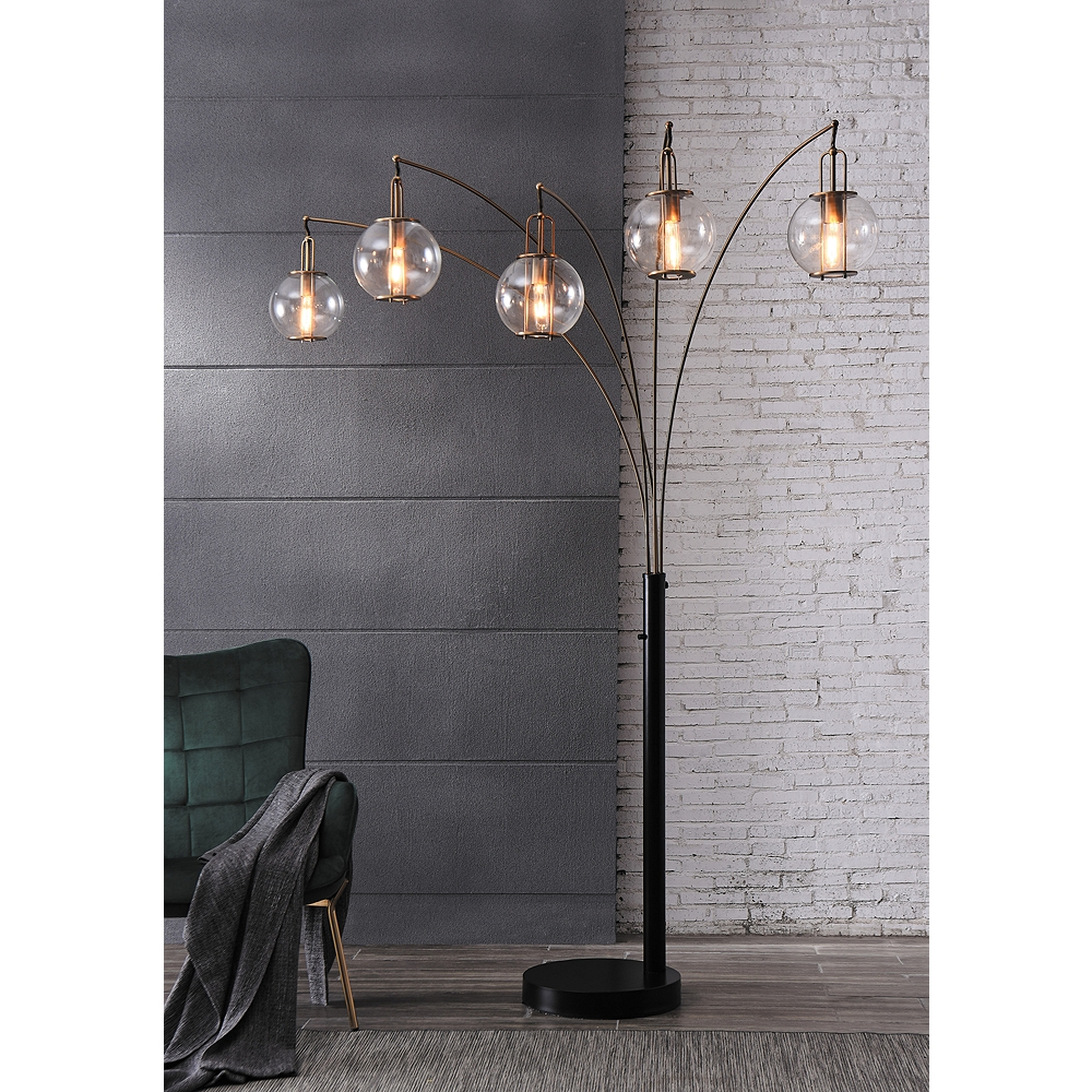 Lite Source Kaira Black and Gold 5-Light Arc Floor Lamp - Style # 87W34 - Lamps Plus