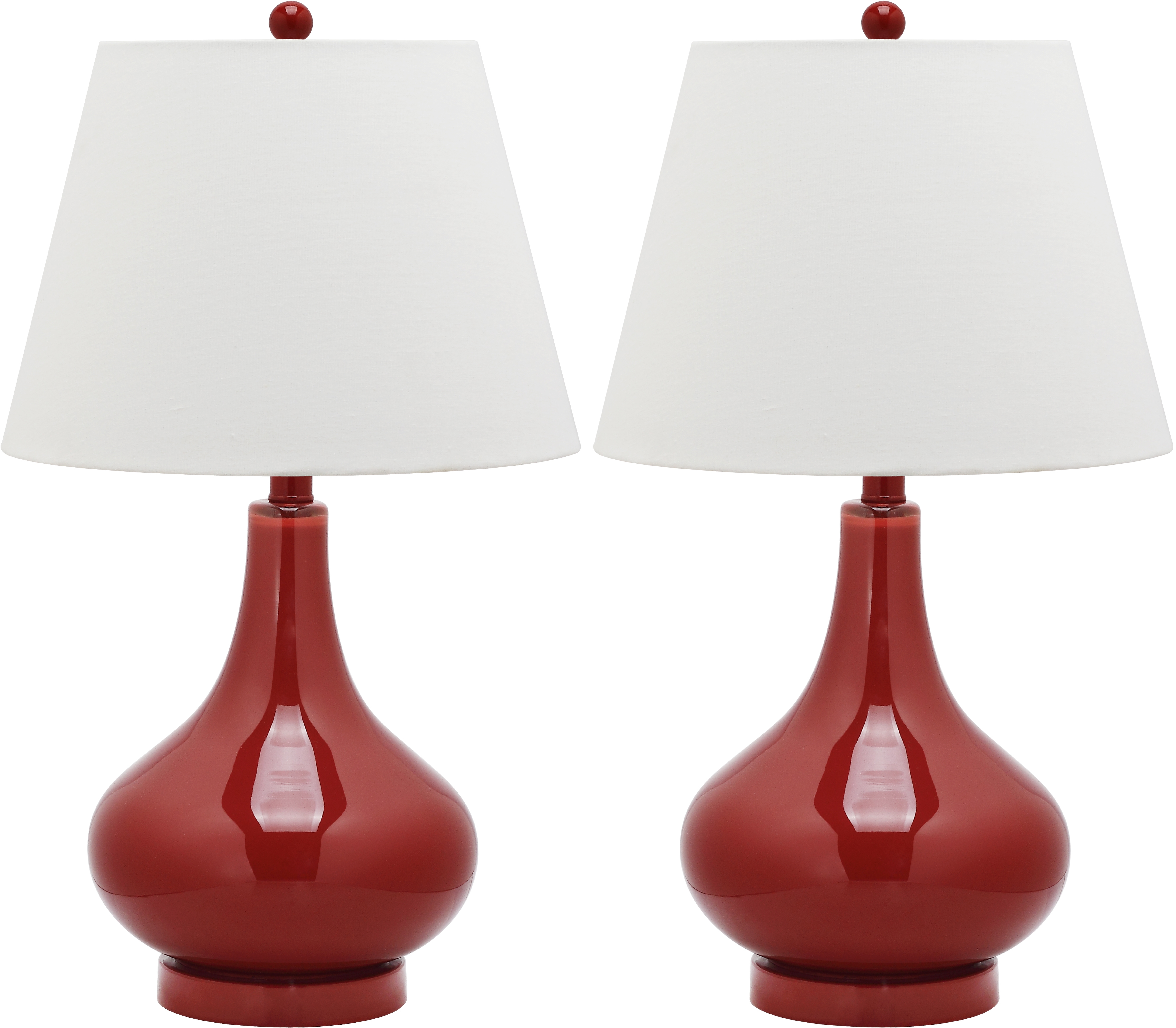 Amy 24-Inch H Gourd Glass Table Lamp - Red - Safavieh - Safavieh
