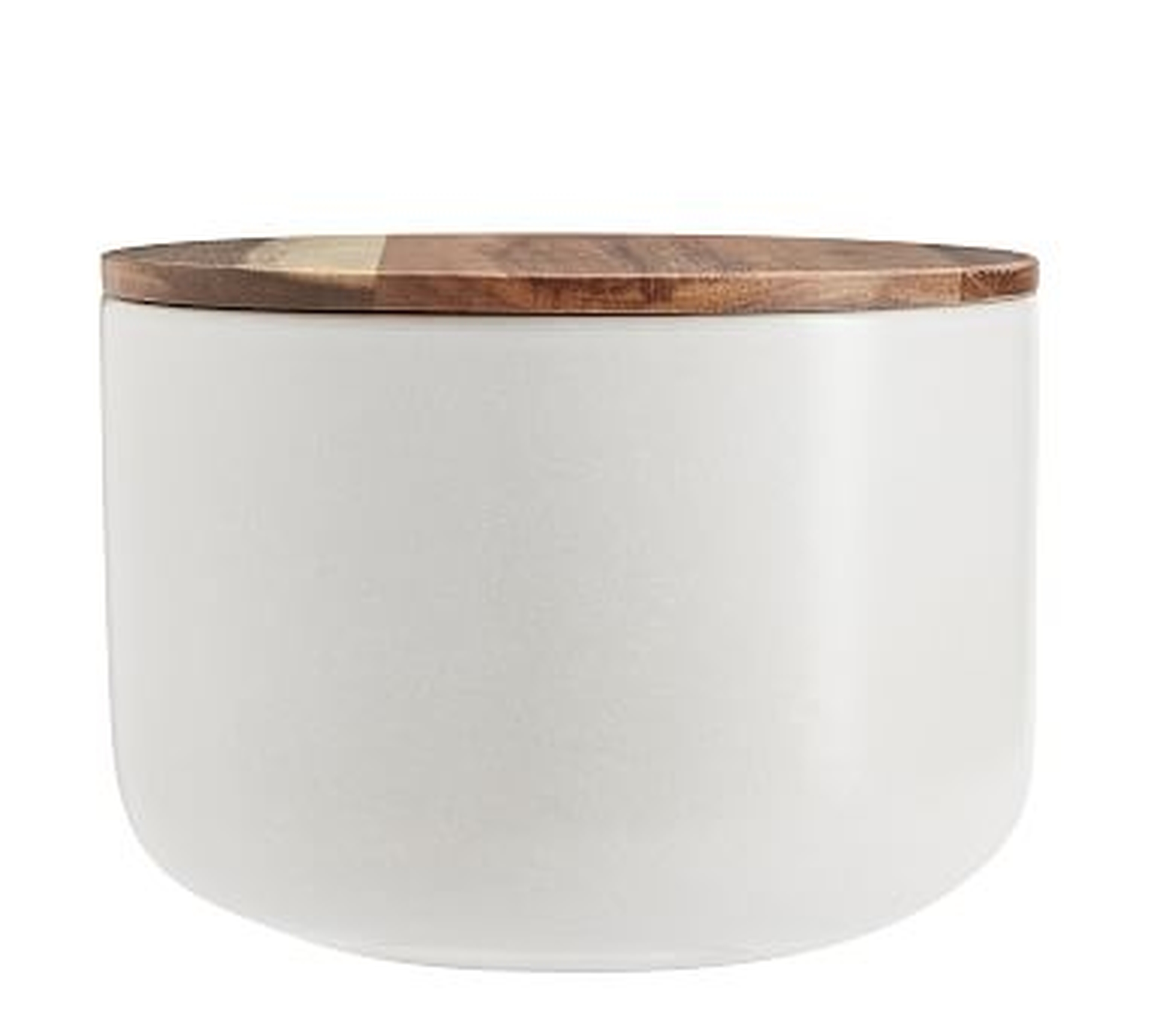 Mason Stoneware Canister, Medium (6.5" dia. x 4.5" H) - Ivory - Pottery Barn