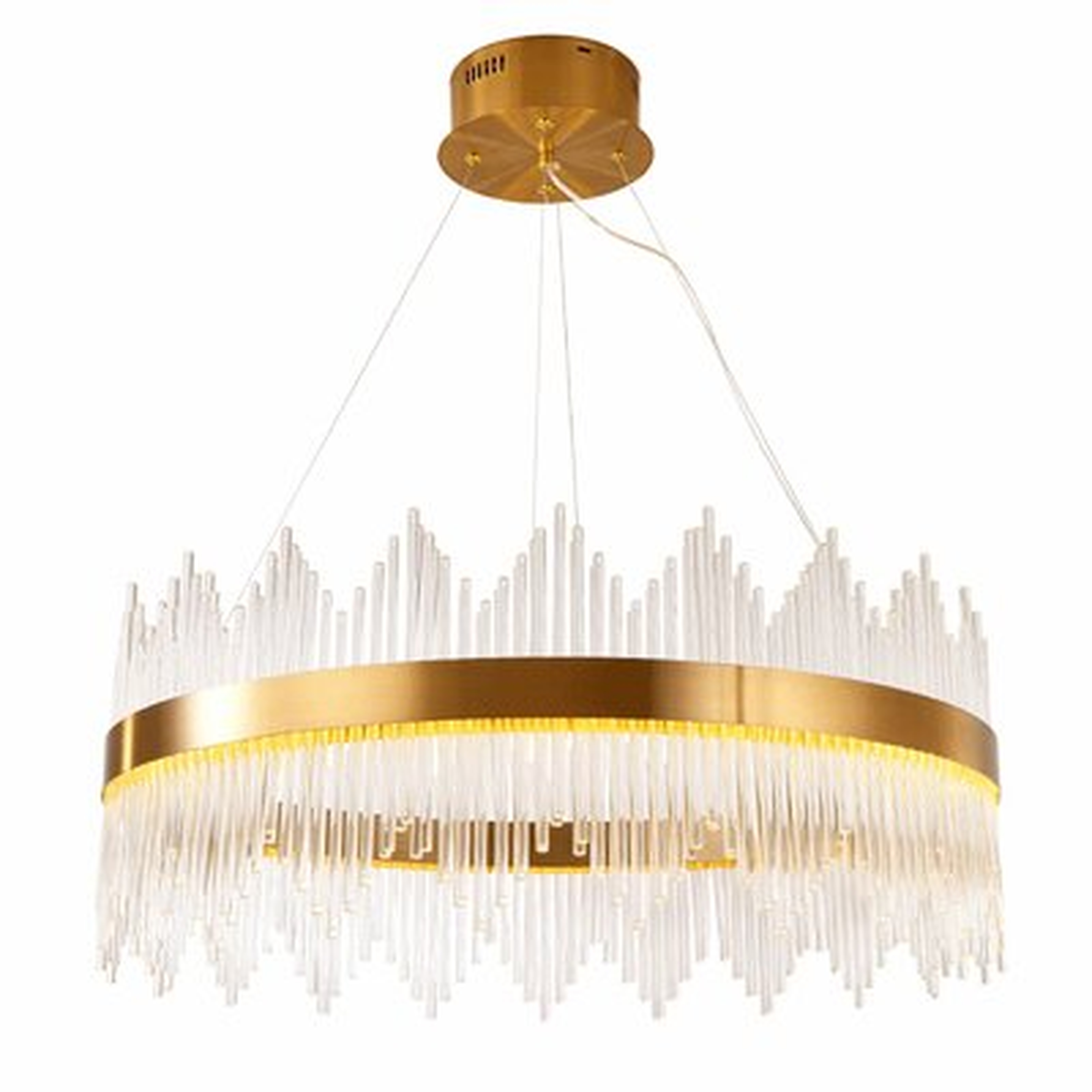 Modern Gold Pendant Light With K9 Clear Crystals - Wayfair