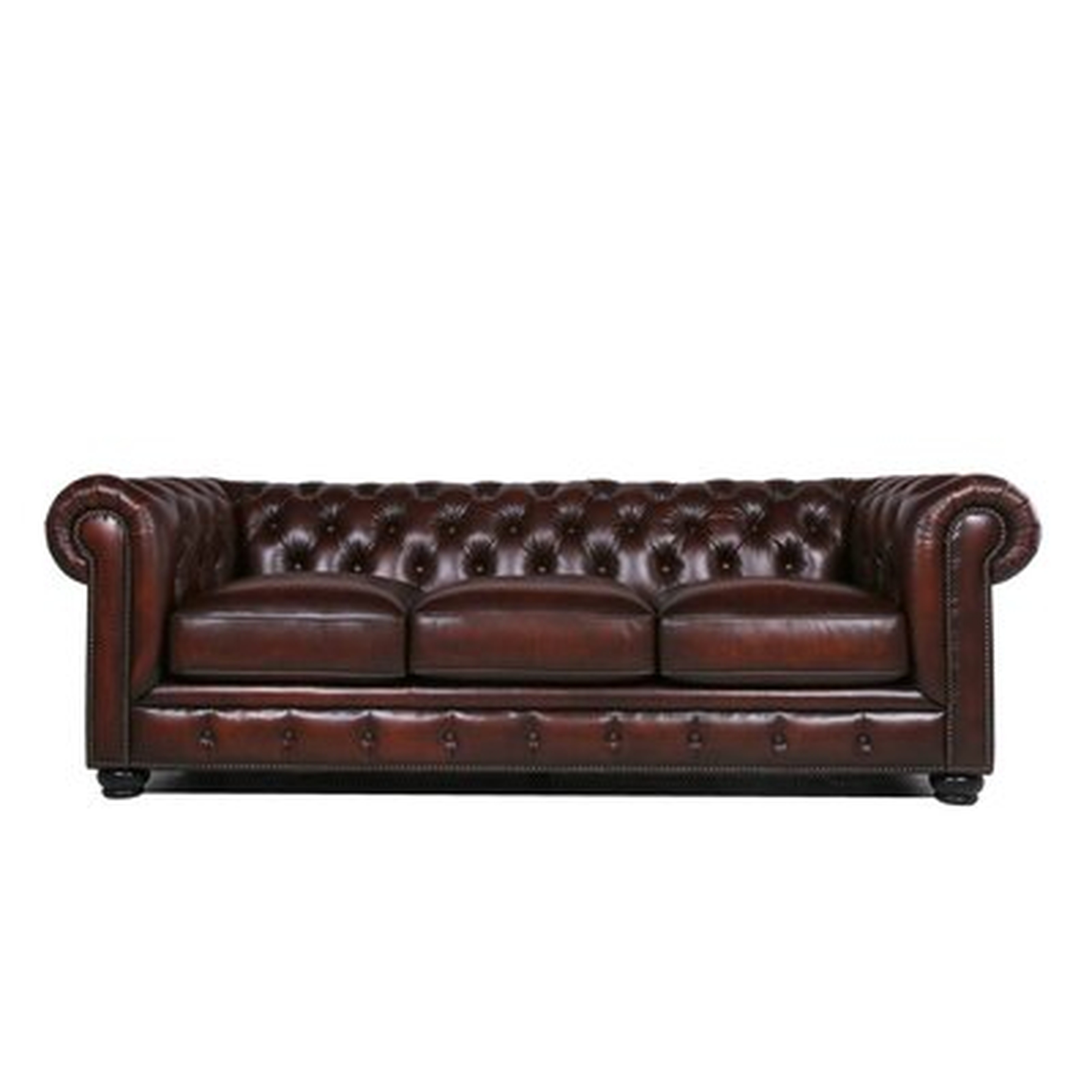 Adelbert 95" Wide Genuine Leather Rolled Arm Chesterfield Sofa - Wayfair
