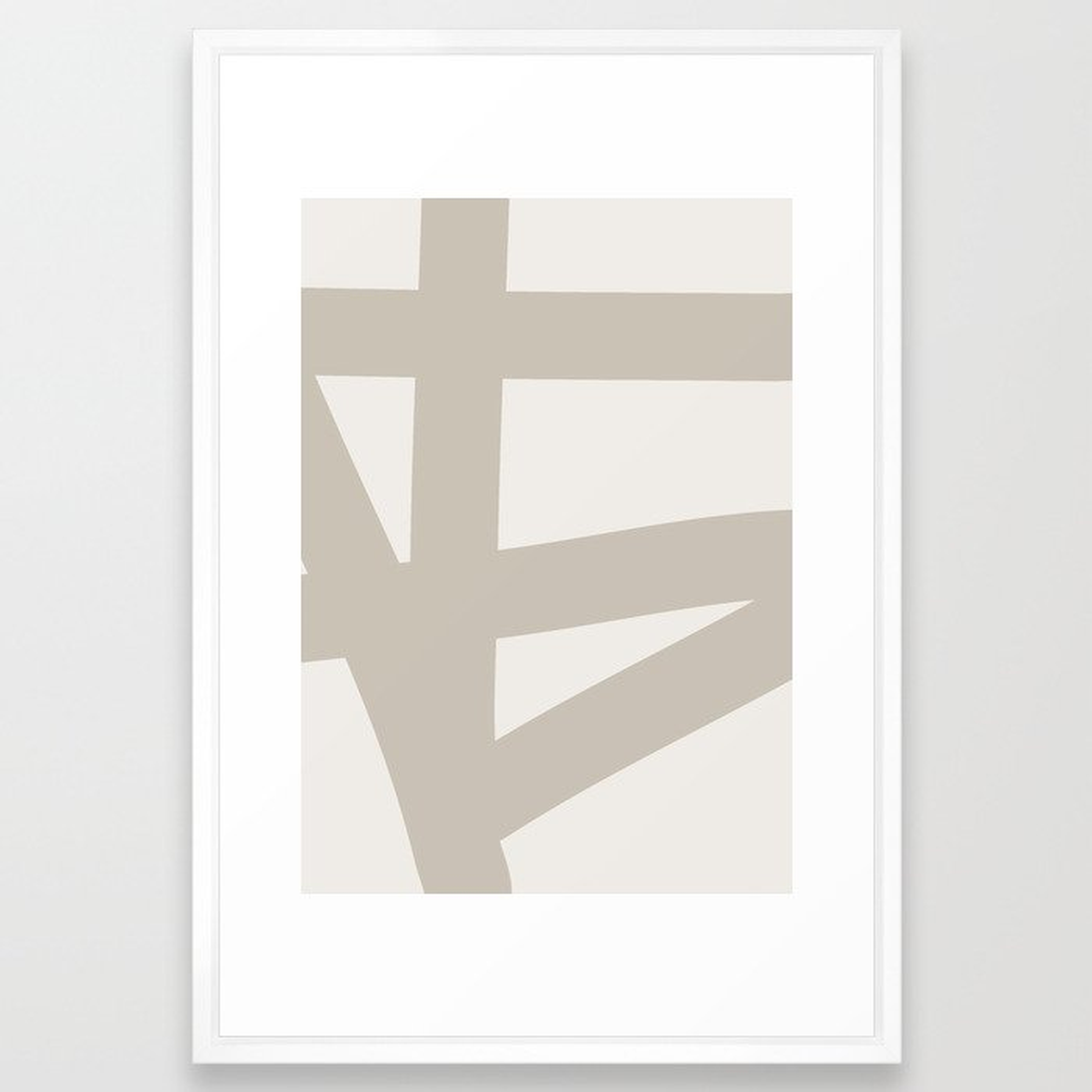 Neutral Abstract 3a Framed Art Print by The Old Art Studio - Vector White - LARGE (Gallery)-26x38 - Society6