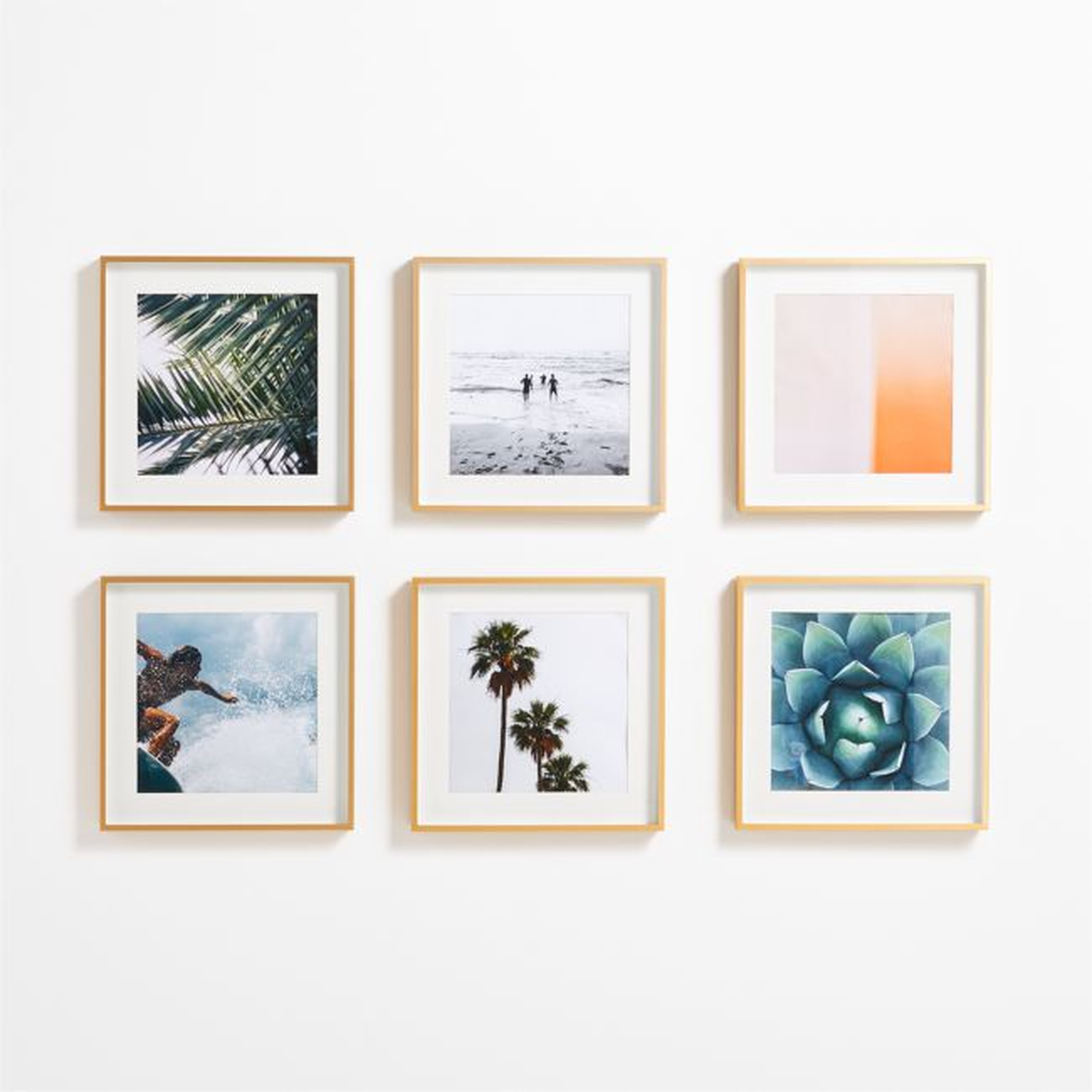 6-Piece Brushed Brass 11x11 Gallery Wall Frame Set - Crate and Barrel