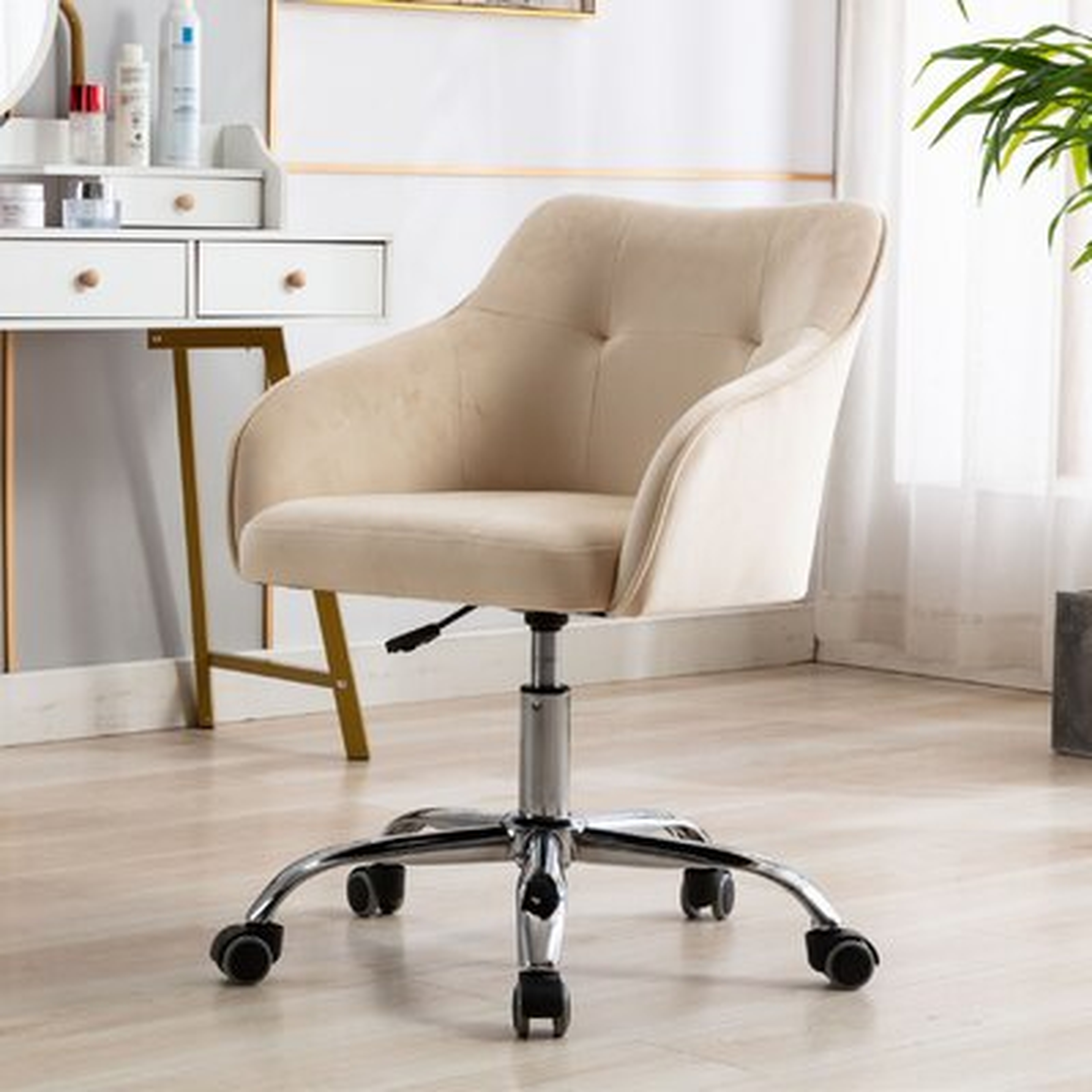 Home Office Chair, Modern Velvet Fabric Chair Adjustable Desk Chair Mid-Back Task Chair Ergonomic Executive Chair - Wayfair