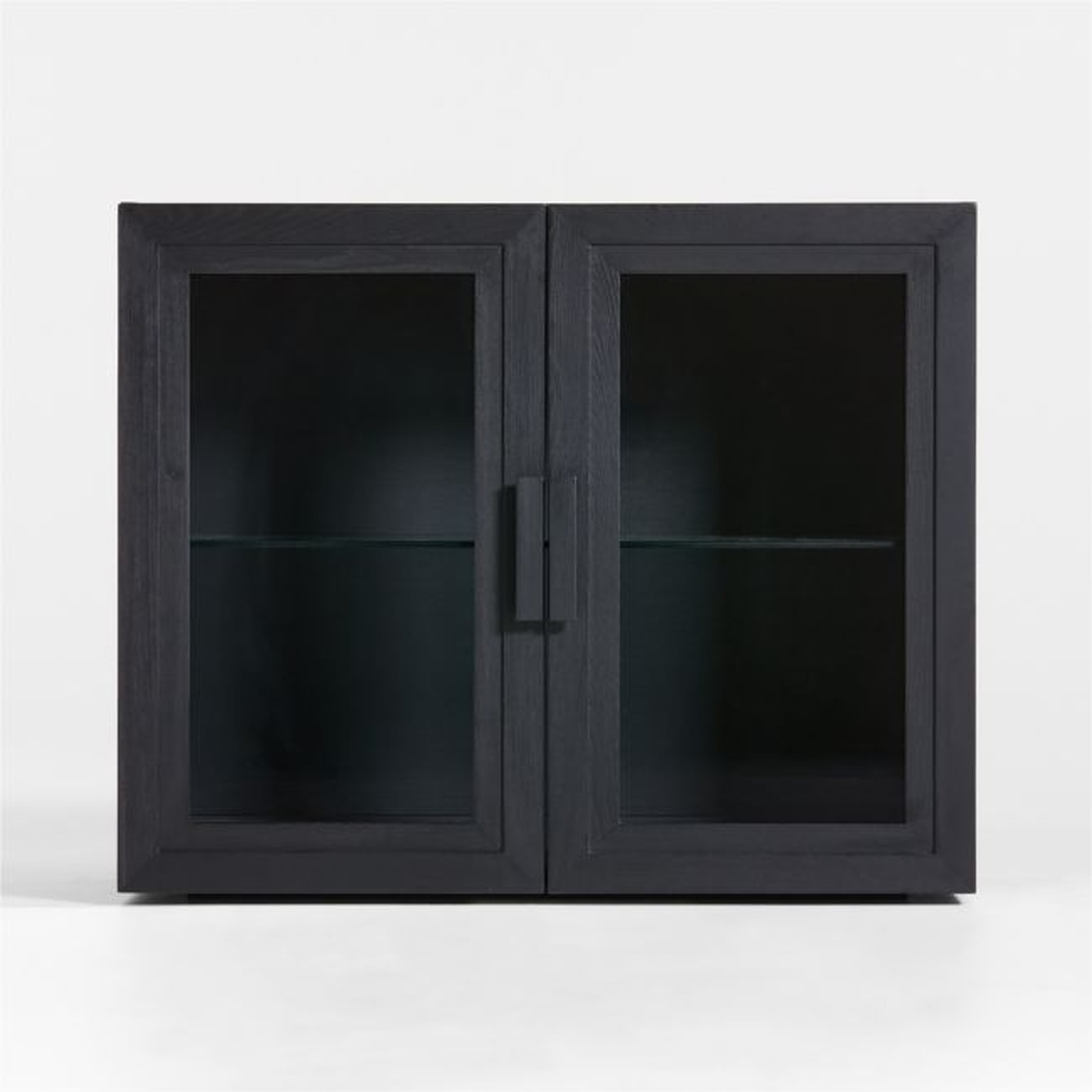 Calypso Black Wood Modular Glass Door Cabinet Base - Crate and Barrel