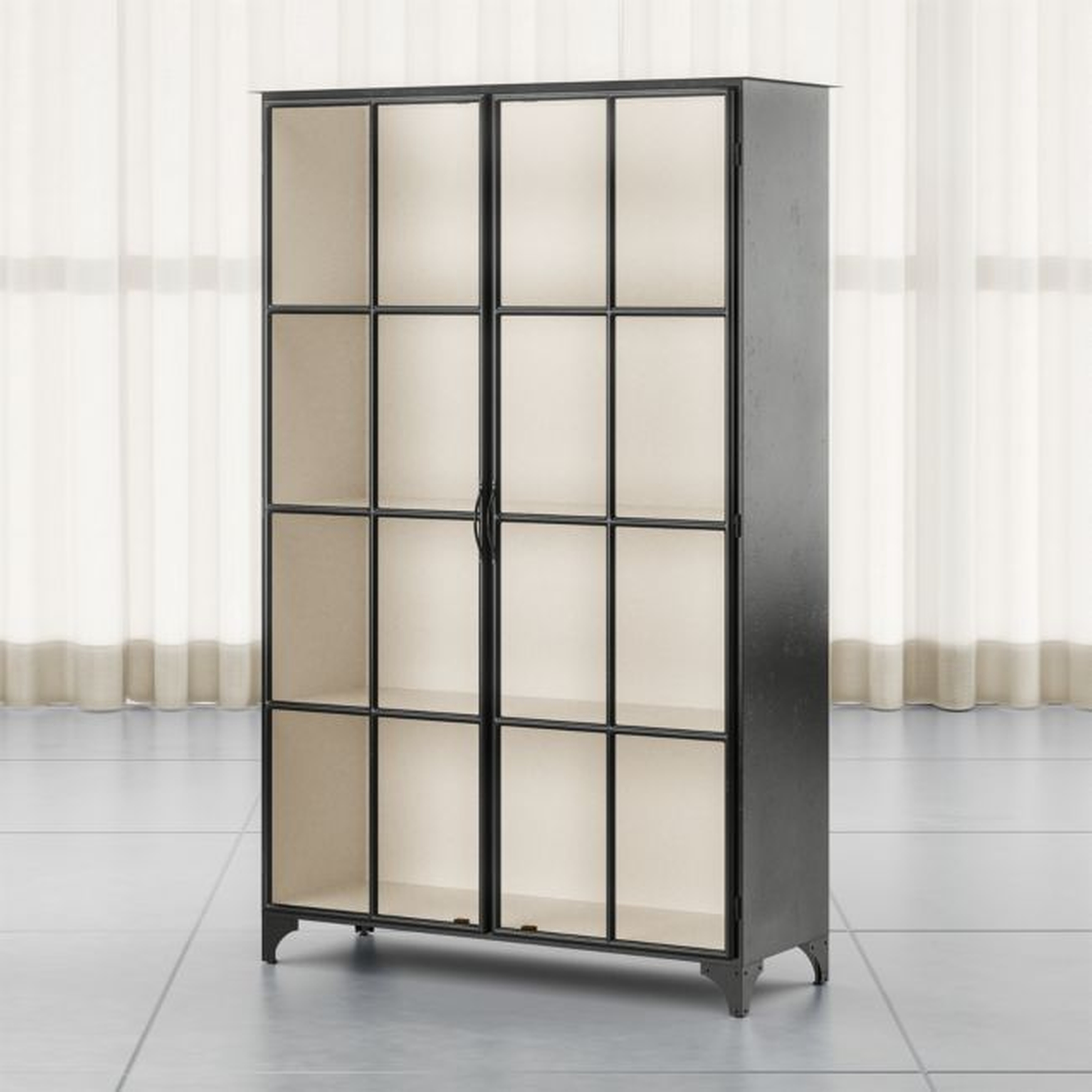 Kedzie Black-and-White Storage Cabinet - Crate and Barrel