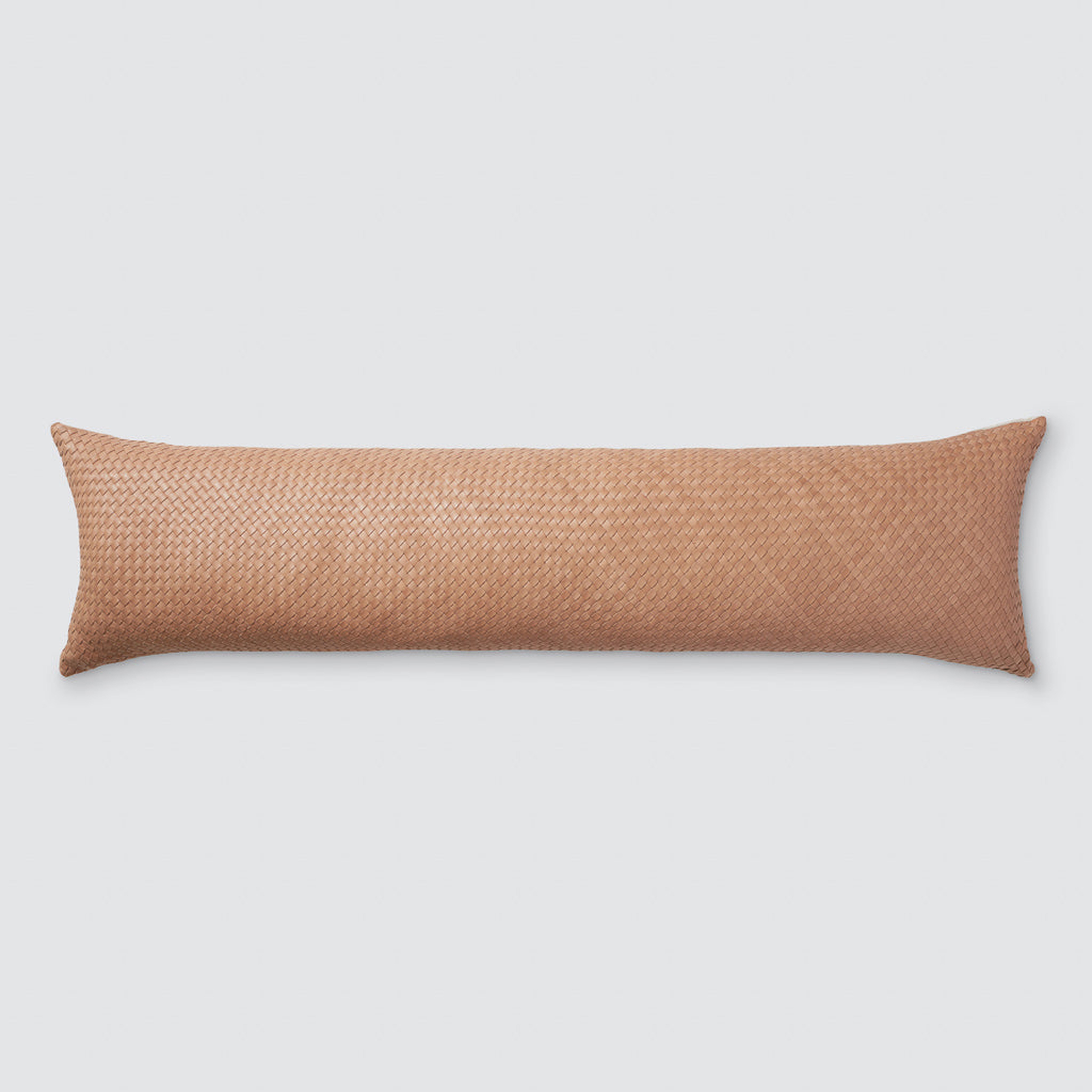 The Citizenry Dhara Leather Lumbar Pillow | 12" x 48" | Natural - The Citizenry