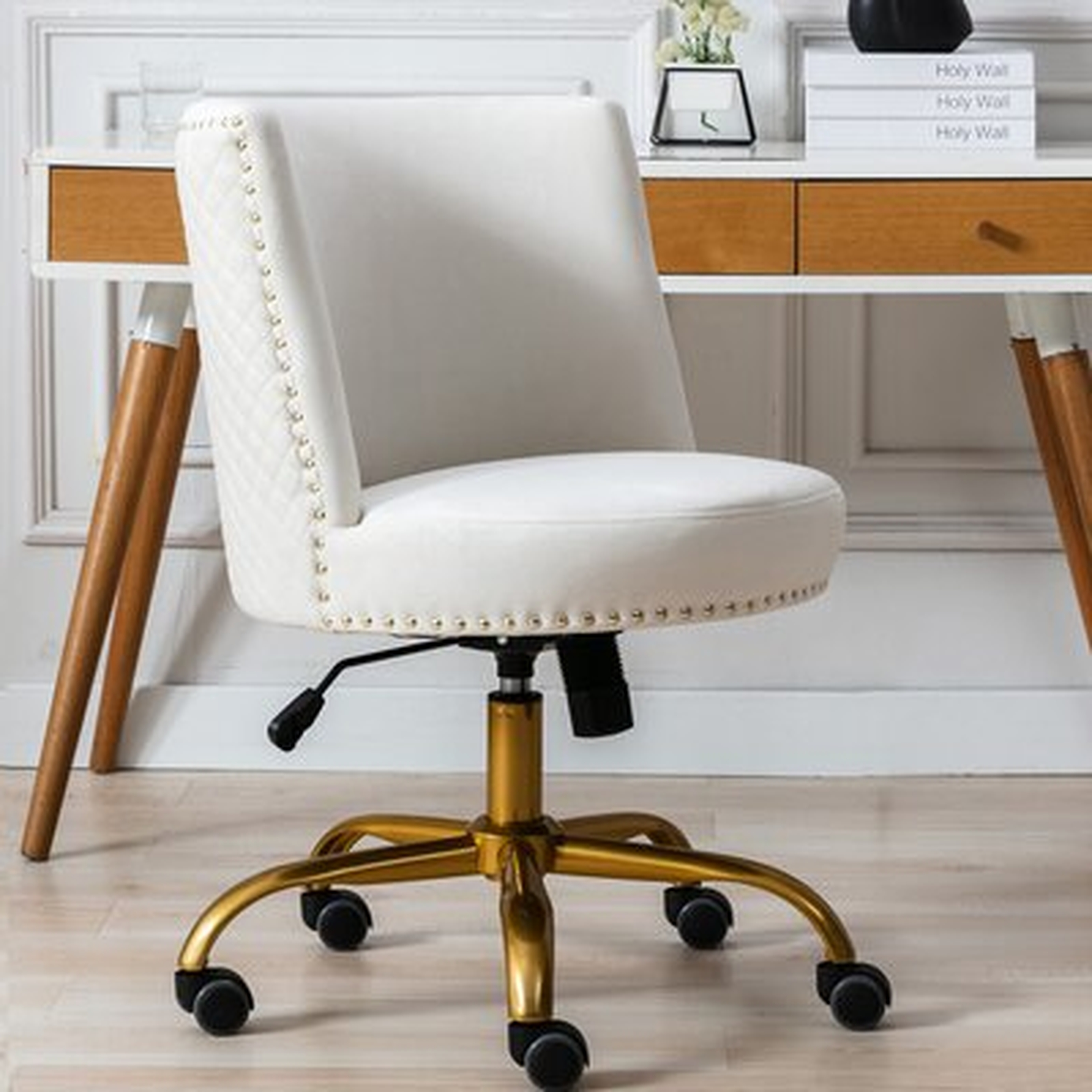 Upholstered Swivel Office Chair - Wayfair