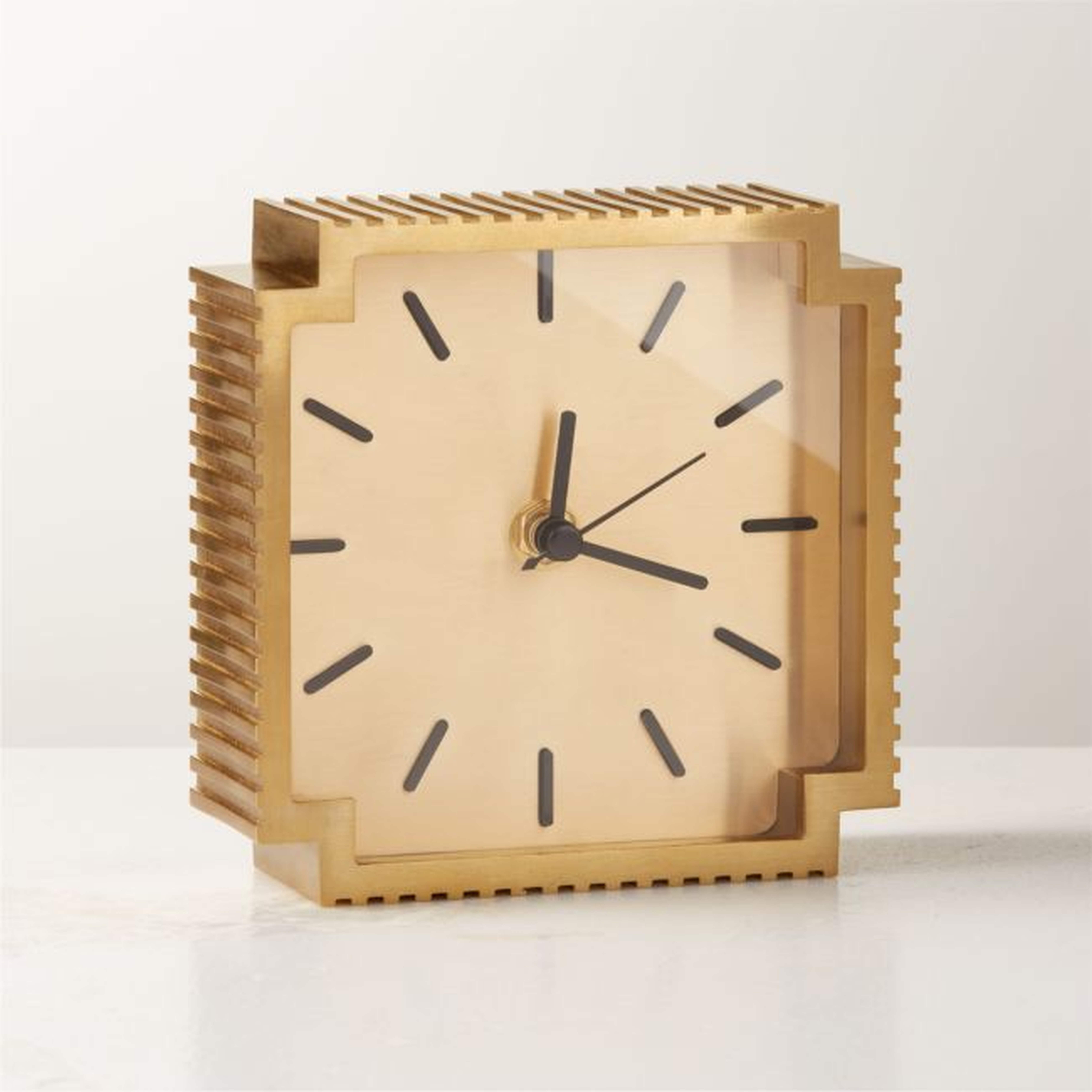 Lincoln Polished Brass Desk Clock - CB2
