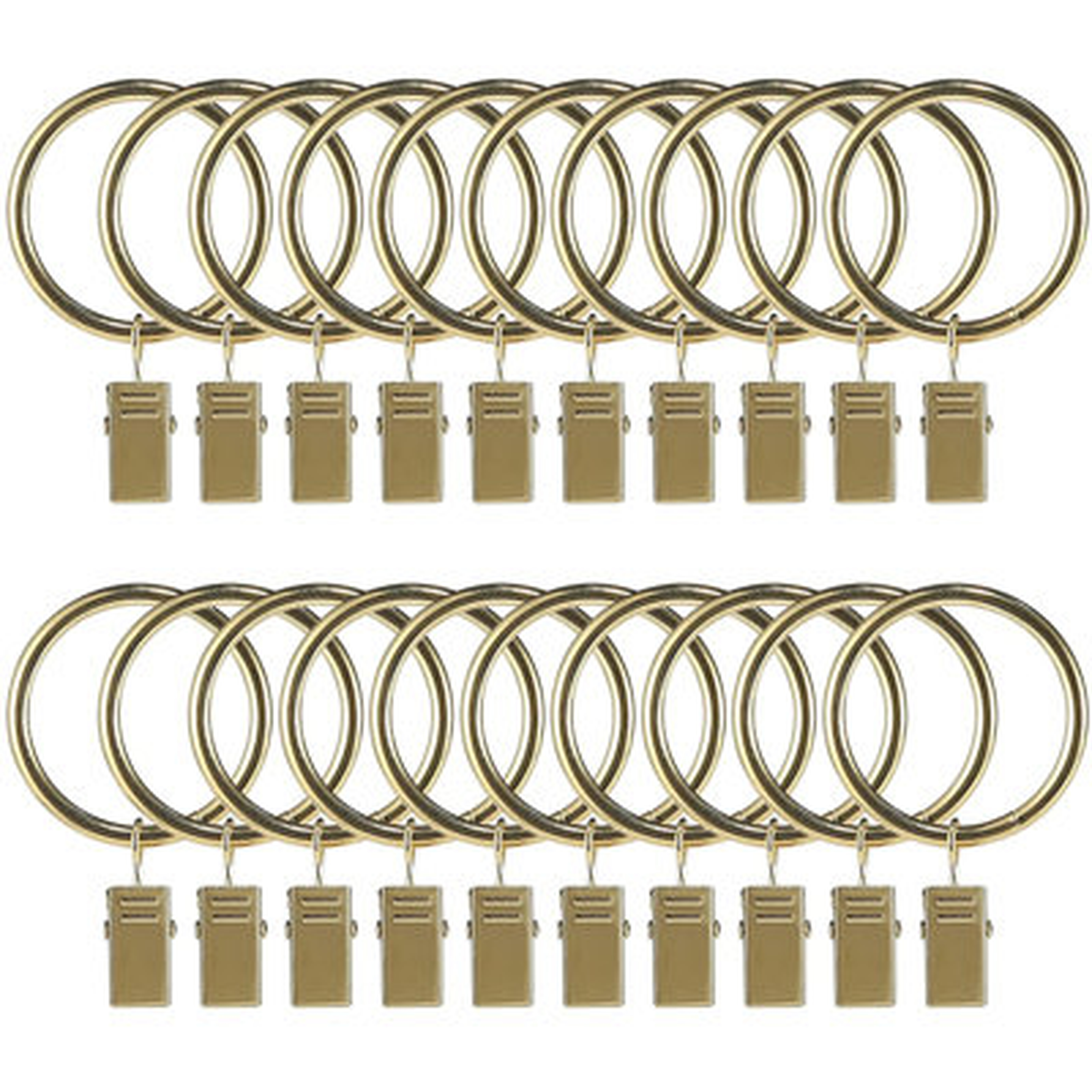1.5 Inch Curtain Hooks,  40 Pcs Curtain Rings, Rustproof Curtain Rings With Clips, Metal Solid Curtain Clips With Rings, Decorative Vintage Drapes Rings For Drapes - Wayfair