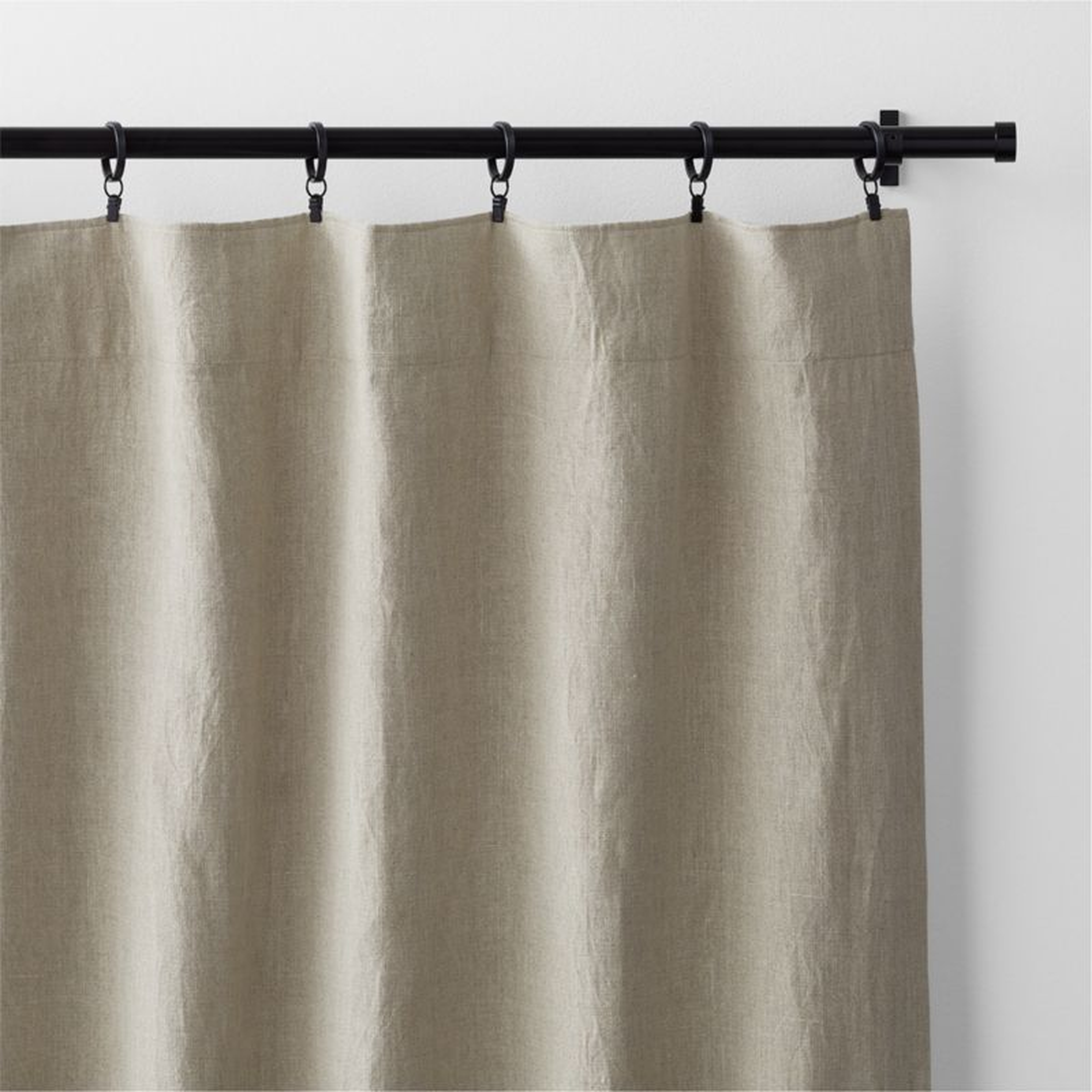 Warm Beige EUROPEAN FLAX ™-Certified Linen Blackout Window Curtain Panel 52"x108" - Crate and Barrel