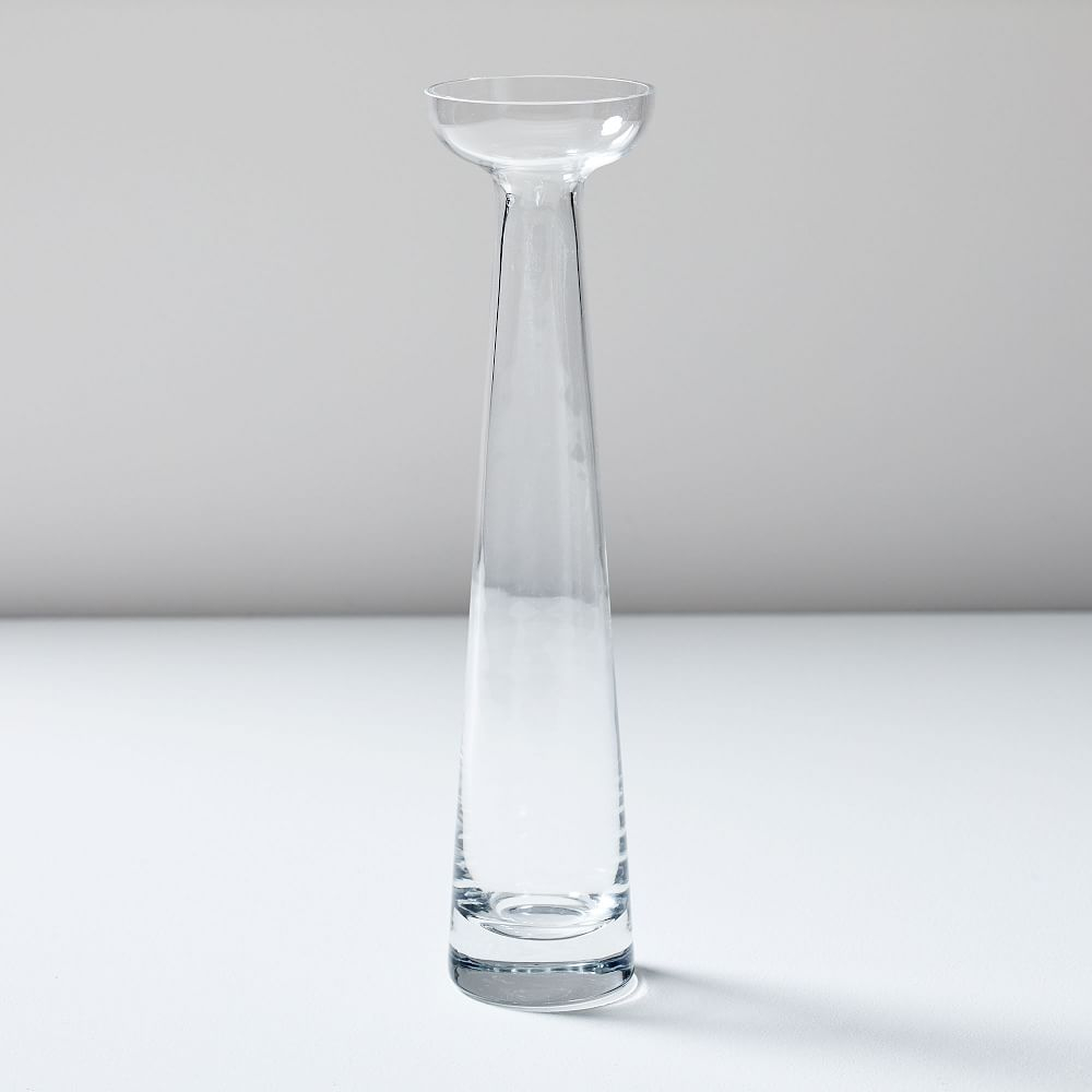 Foundations Taper Candleholder, Clear, 12" - West Elm