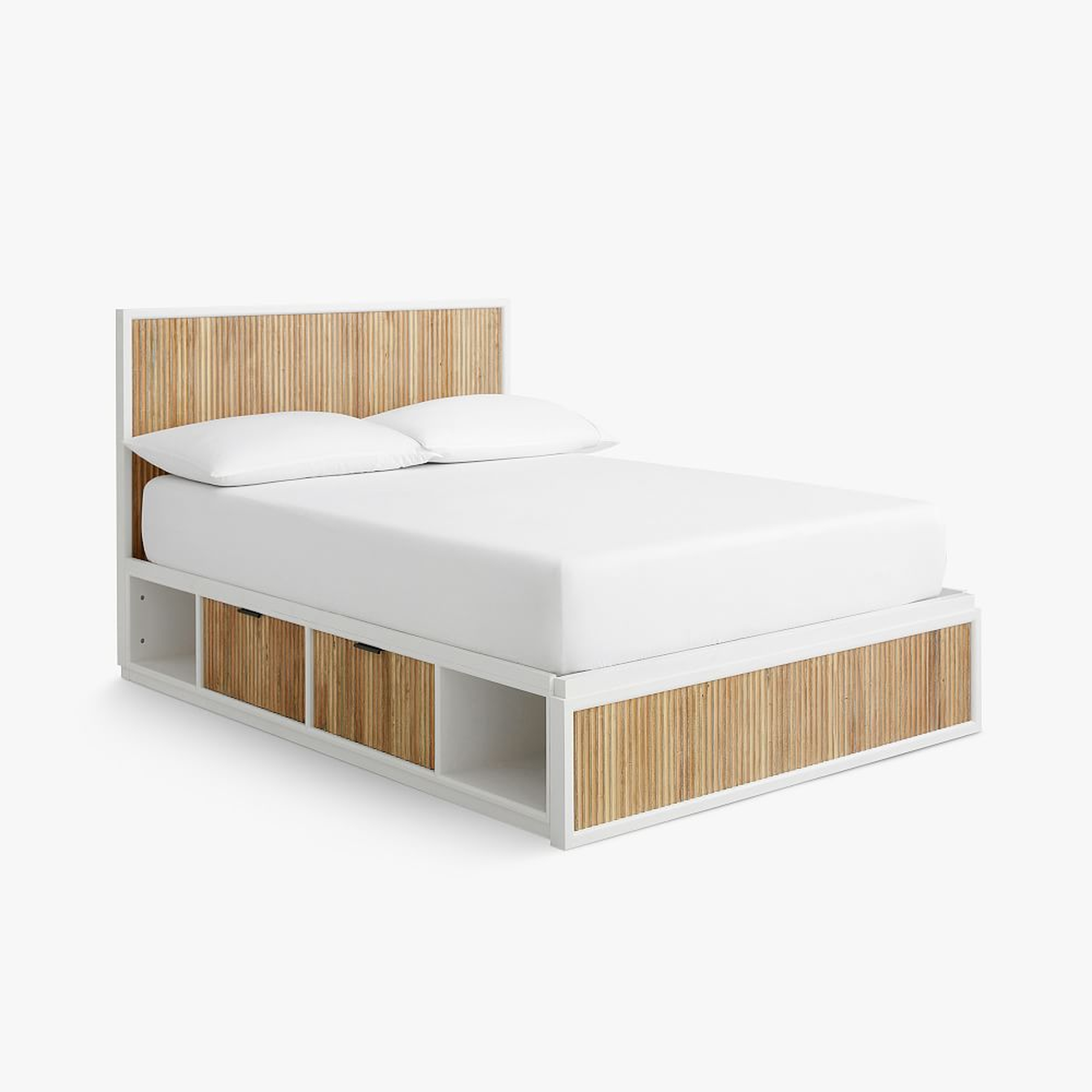 west elm x pbt Quinn Storage Bed, Queen, White & Cerused White - Pottery Barn Teen