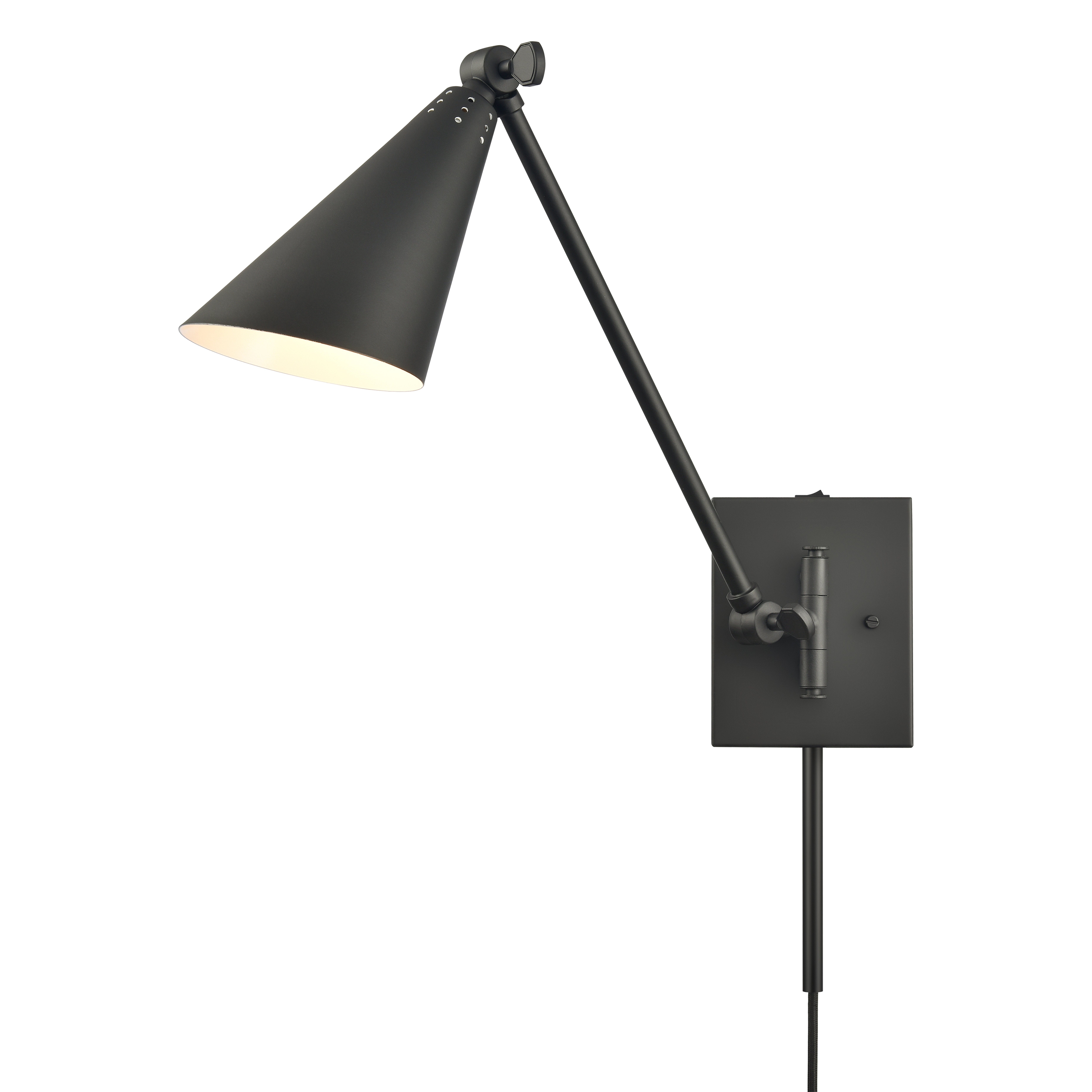 Whitmire 10.5'' High 1-Light Plug-In/Hardwire Sconce - Matte Black - Elk Home