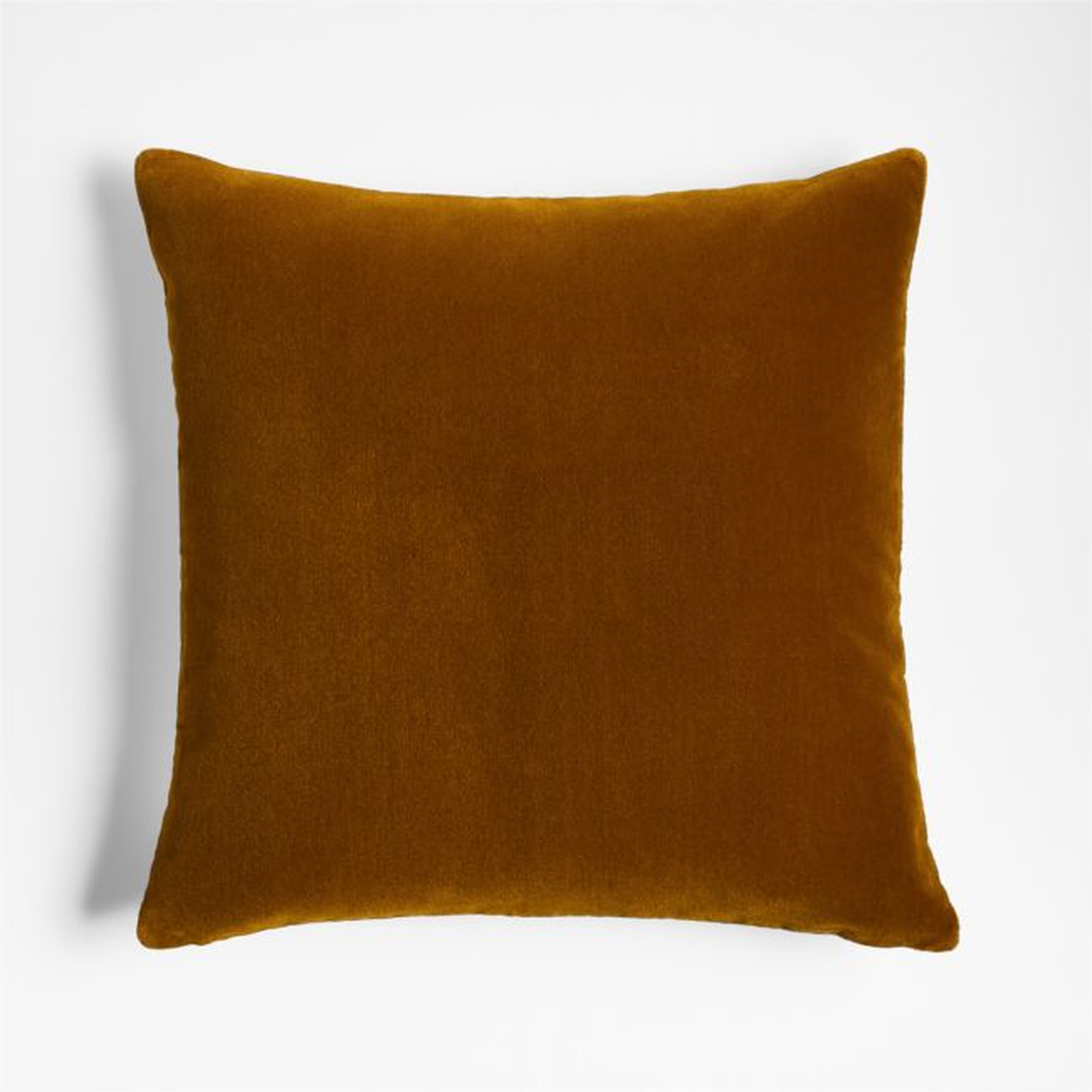 Faux Mohair Recycled 20x20 Ocher Throw Pillow with Down-Alternative Insert - Crate and Barrel
