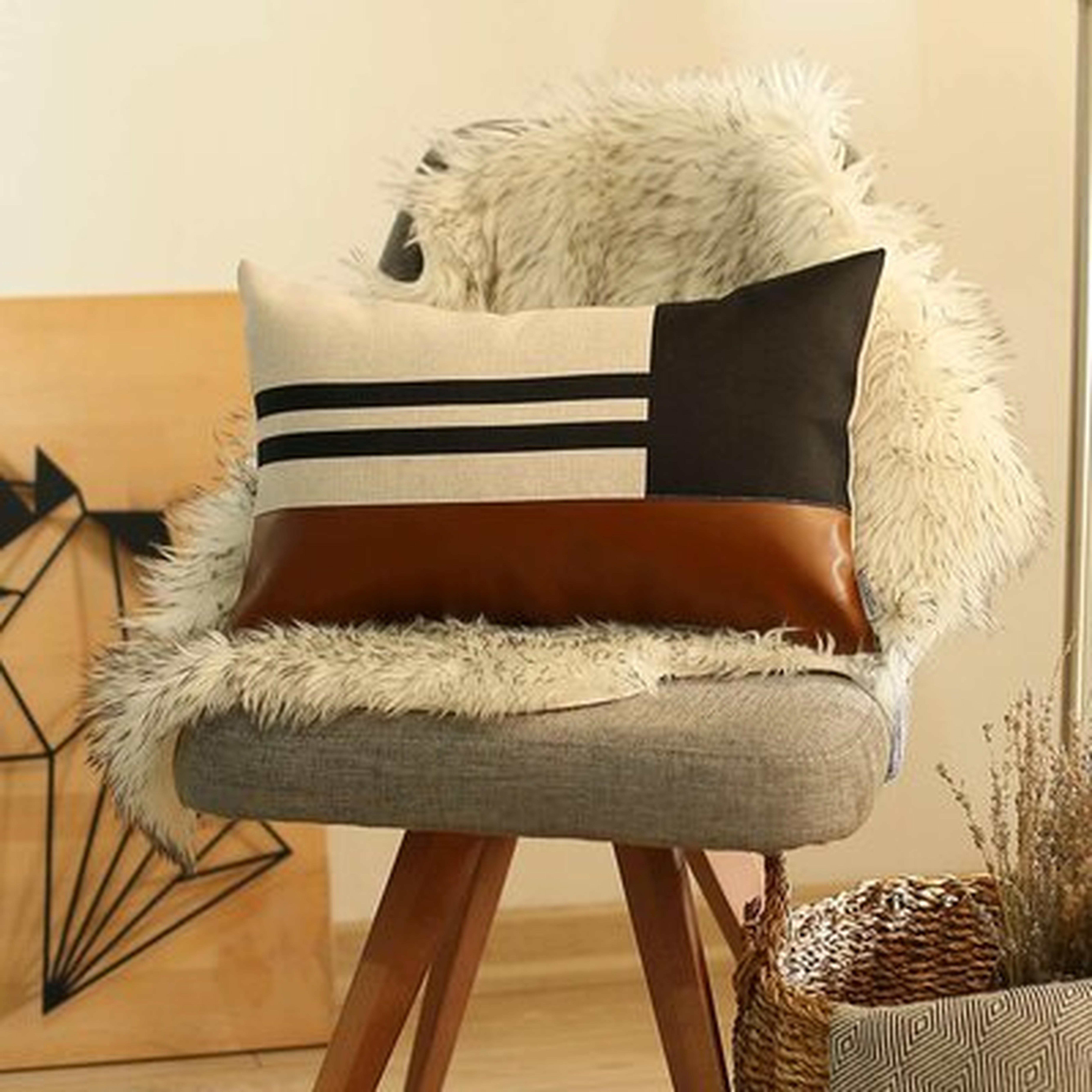 Boho-Chic Lumbar Decorative Vegan Faux Leather Pillow Covers - Wayfair