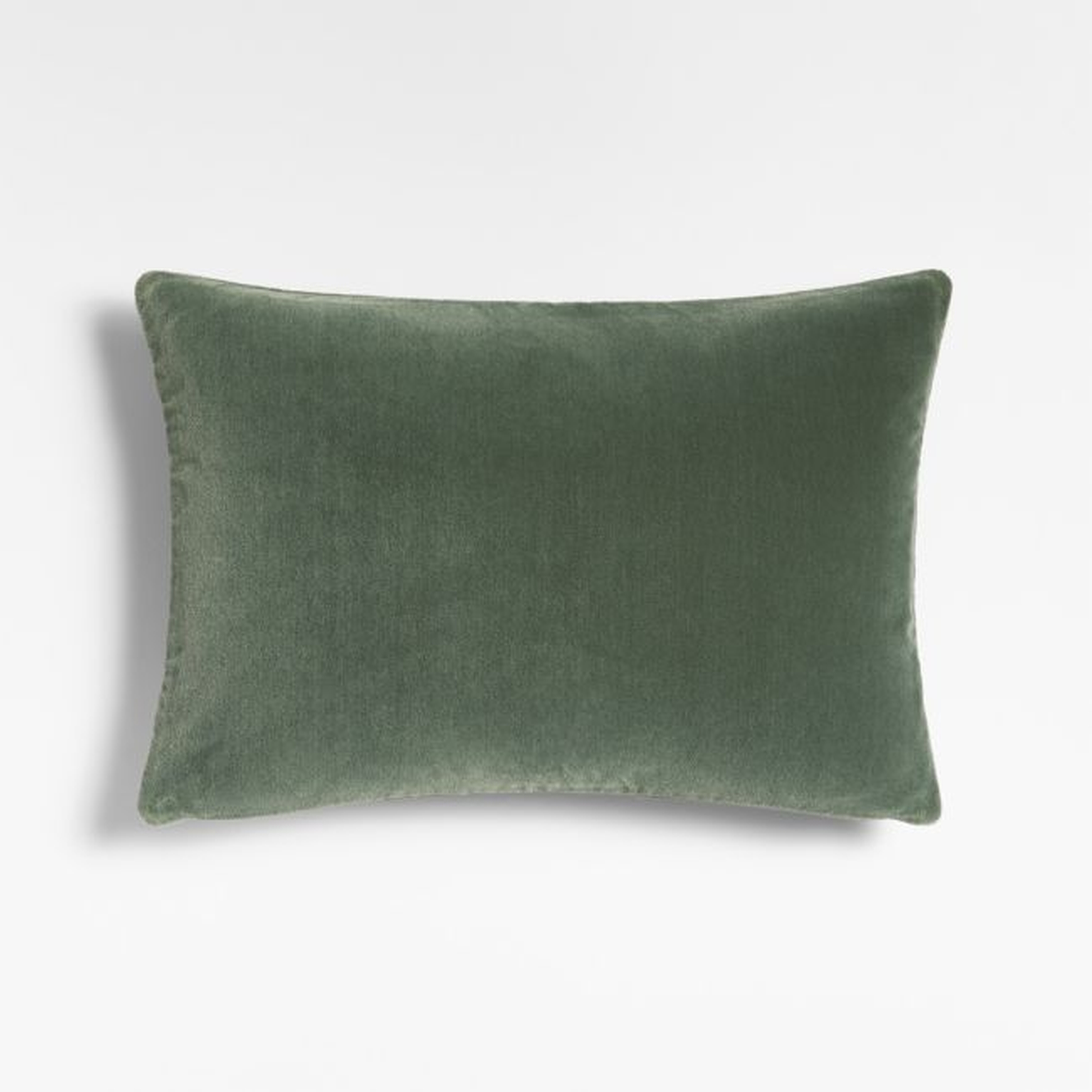 Salvia 22"x15" Green Faux Mohair Throw Pillow with Feather Insert by Athena Calderone - Crate and Barrel