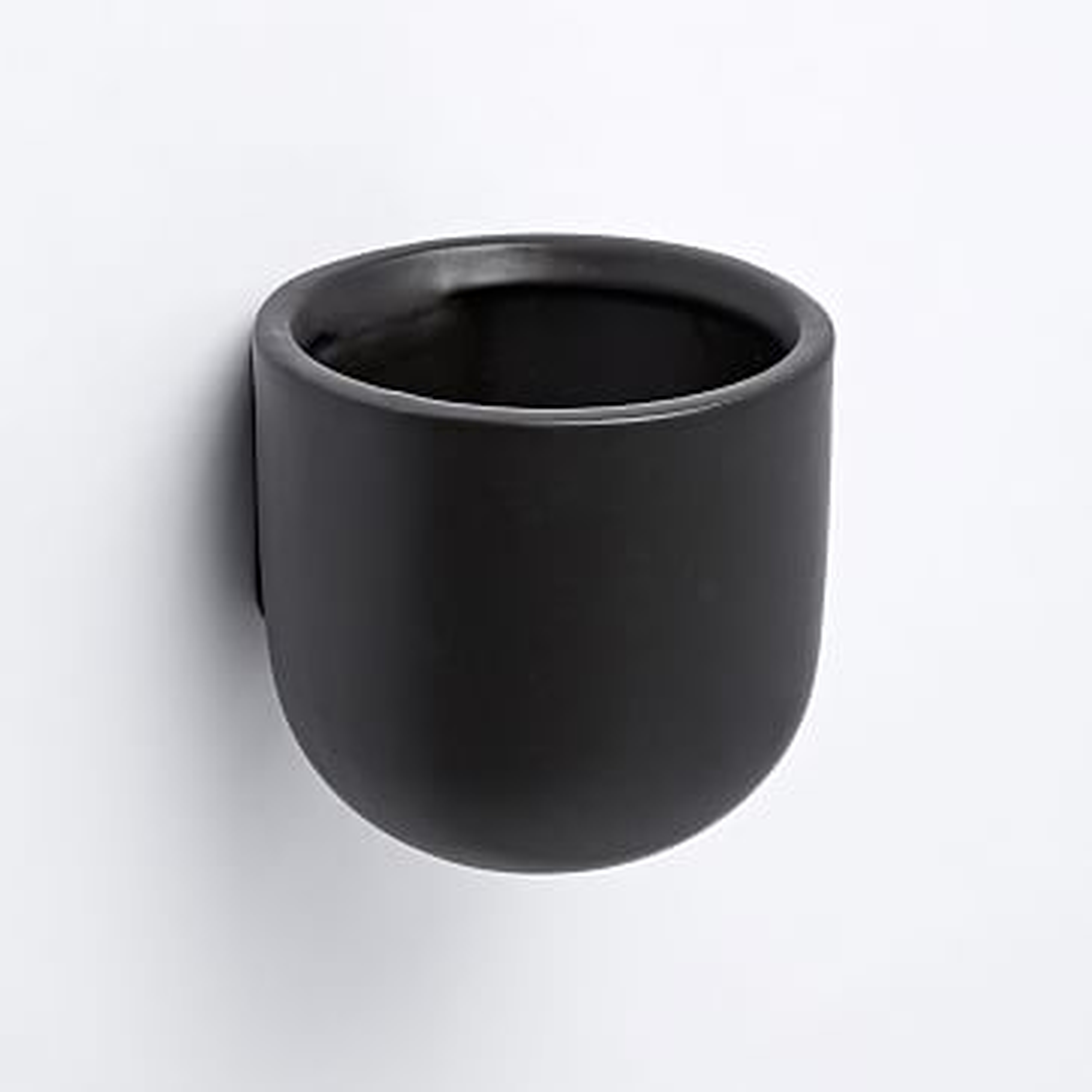 Ceramic Wallscape Planter, Black, 4" - West Elm