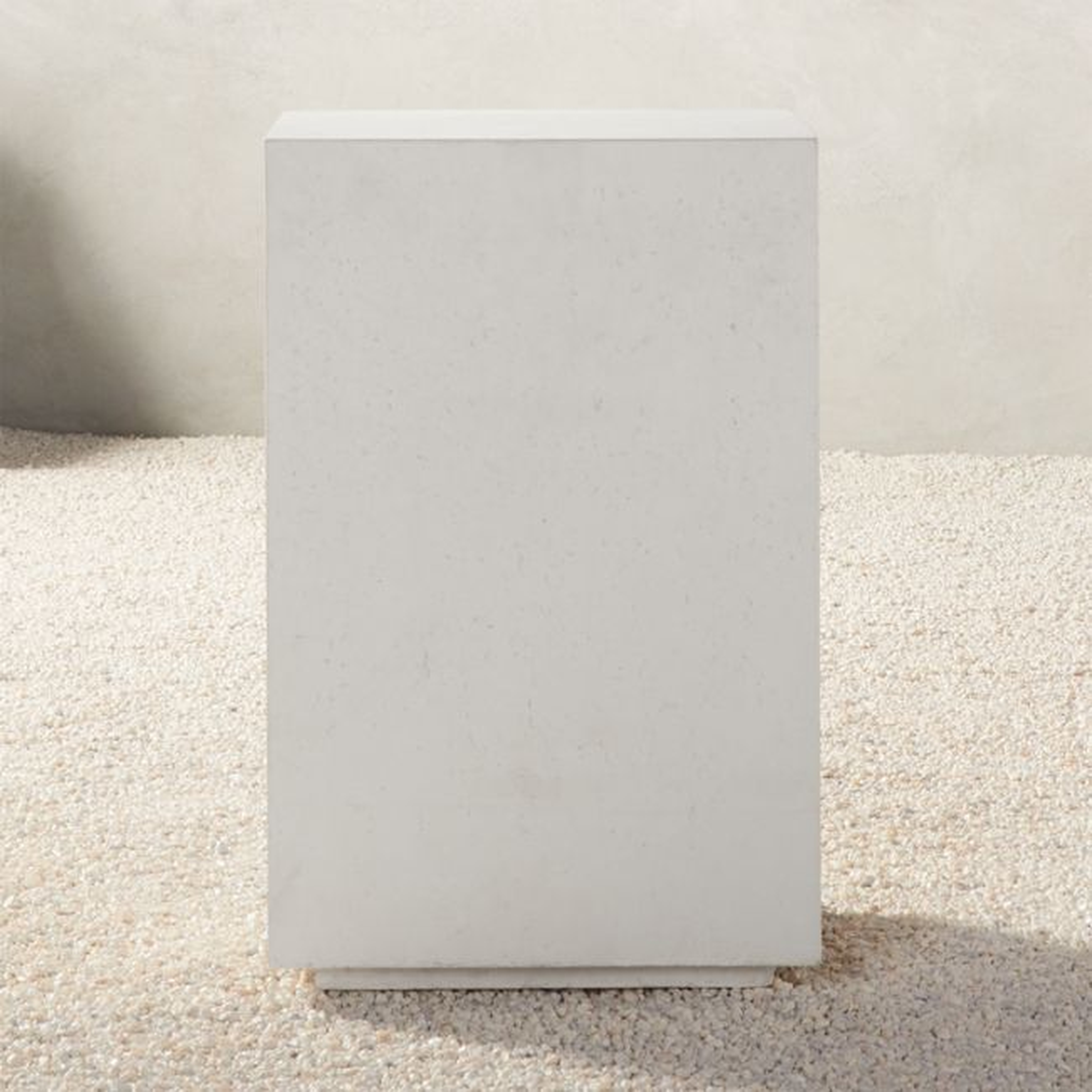 Ivory Concrete Outdoor Side Table - CB2