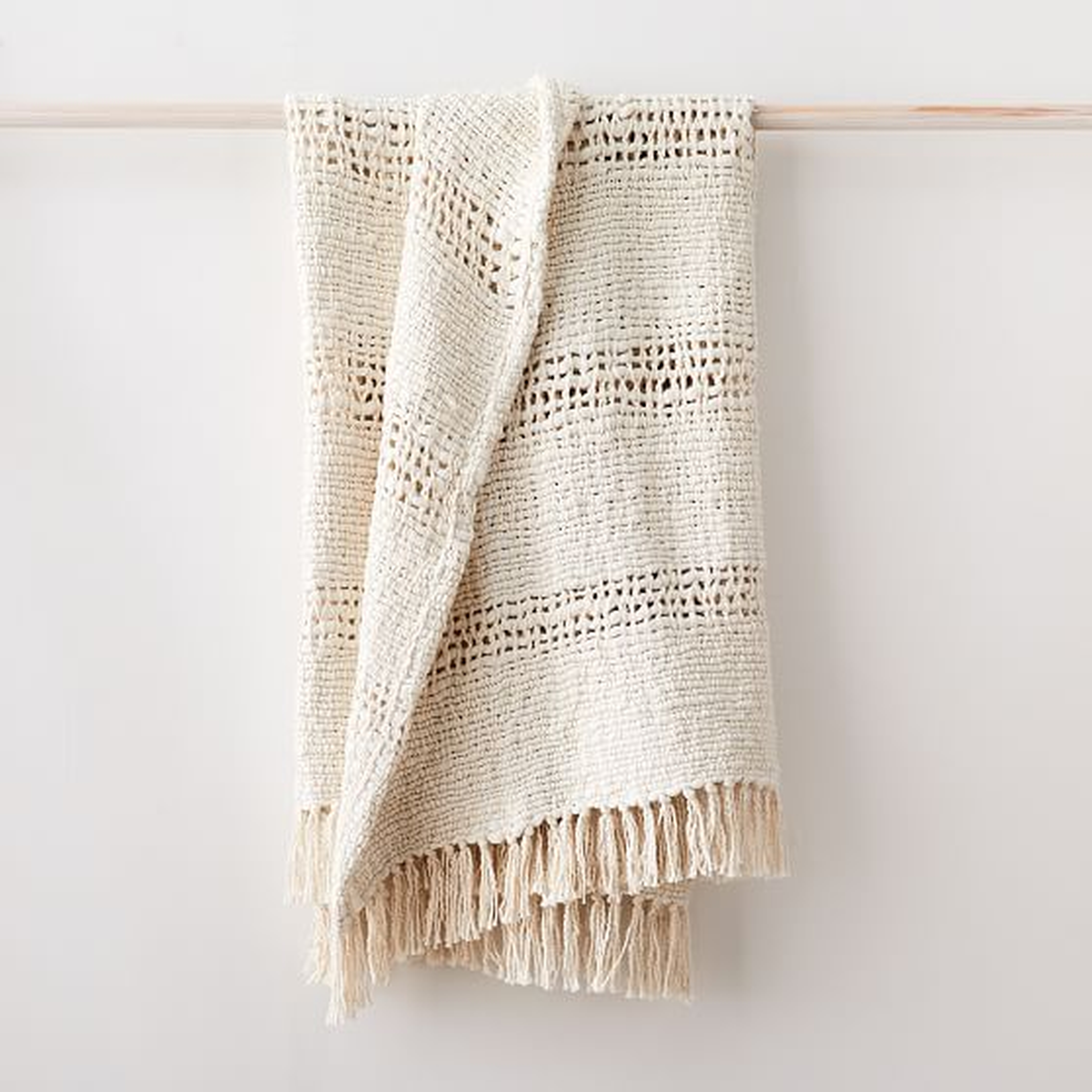Cozy Weave Throw, 50"x60", Stone White - West Elm
