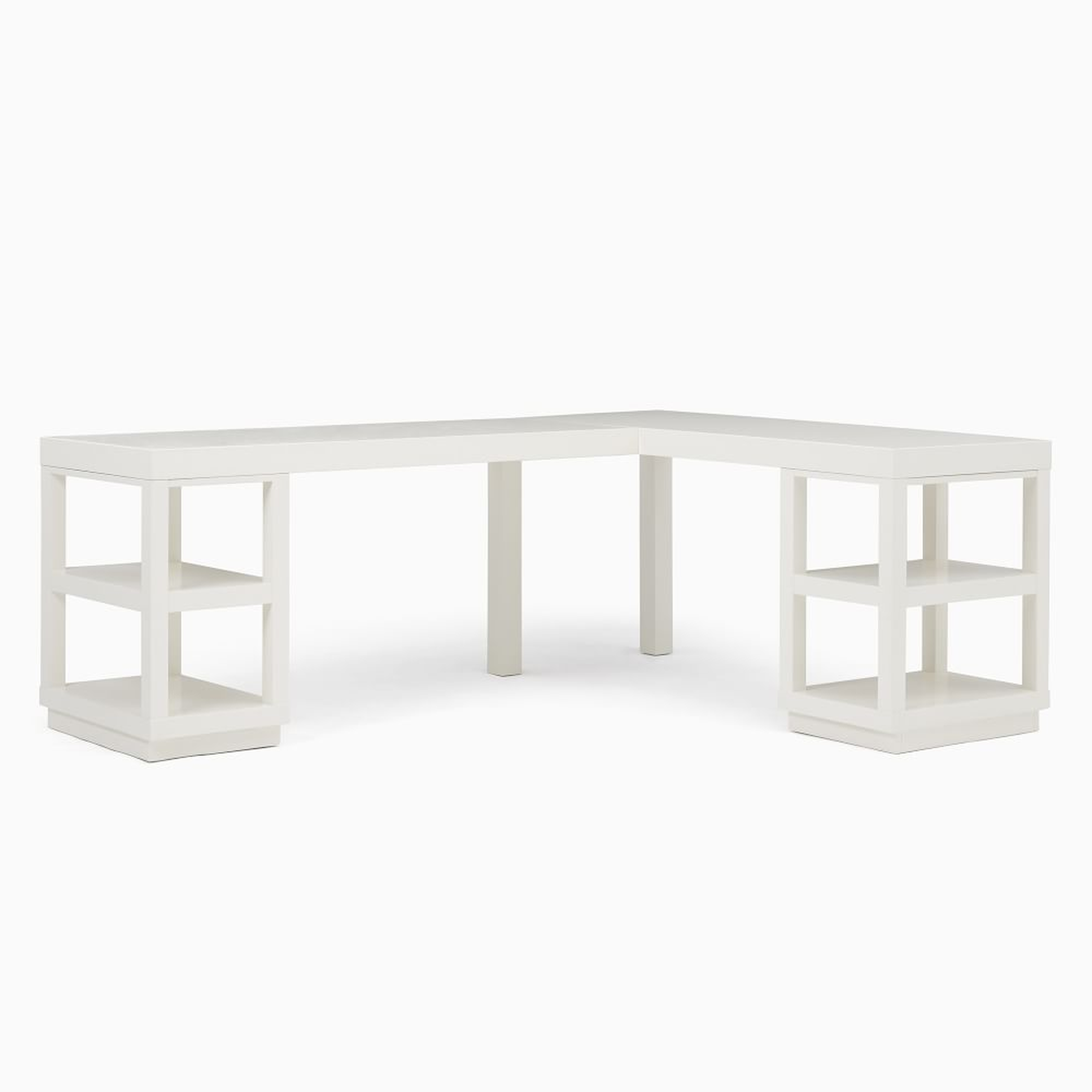 We Parsons Collection We White Pack L Shaped Desk 2 Desktops And 2 Small Open File And 2 Legs - West Elm