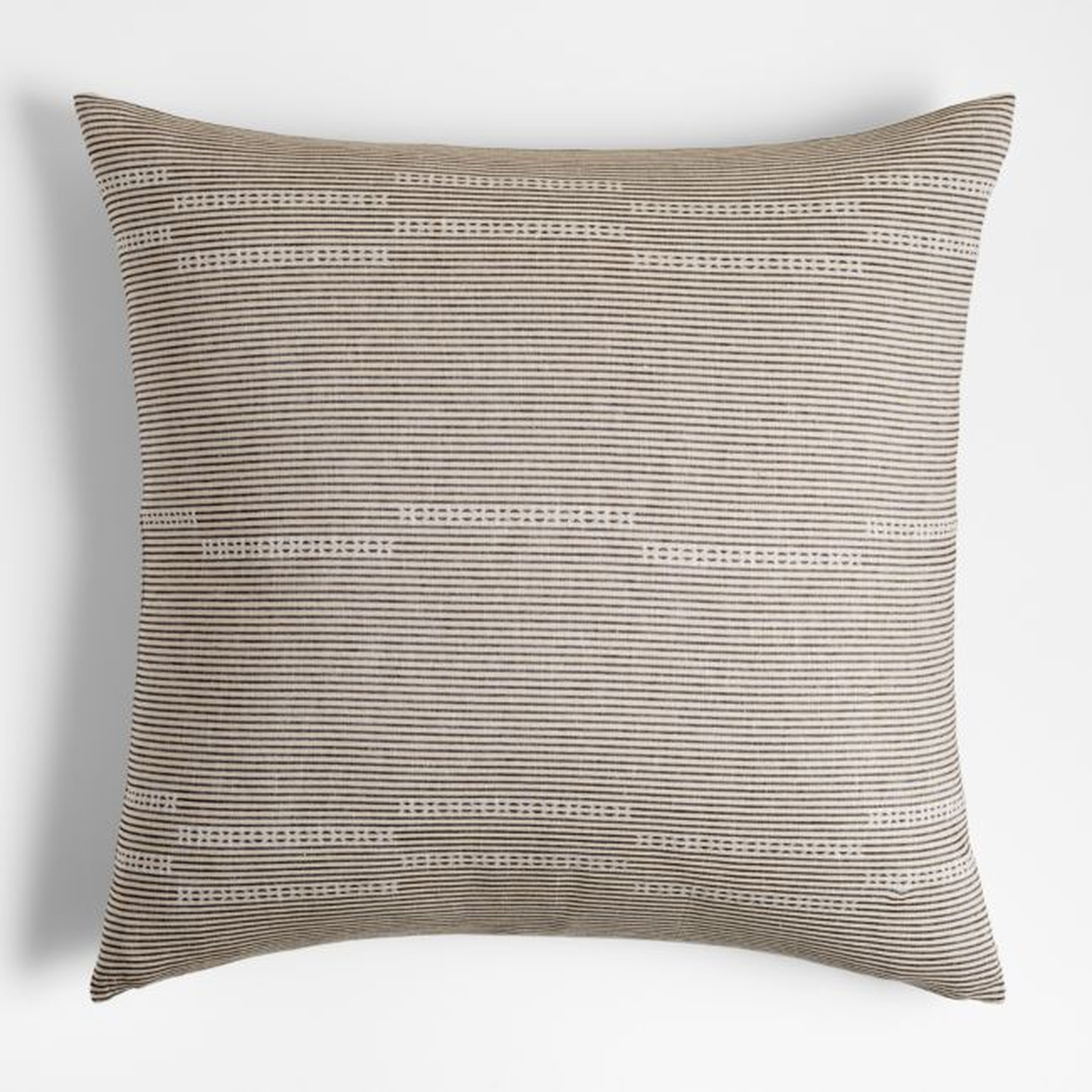 Airlie 30"x30" Natural Dobby Stripe Throw Pillow with Feather Insert - Crate and Barrel