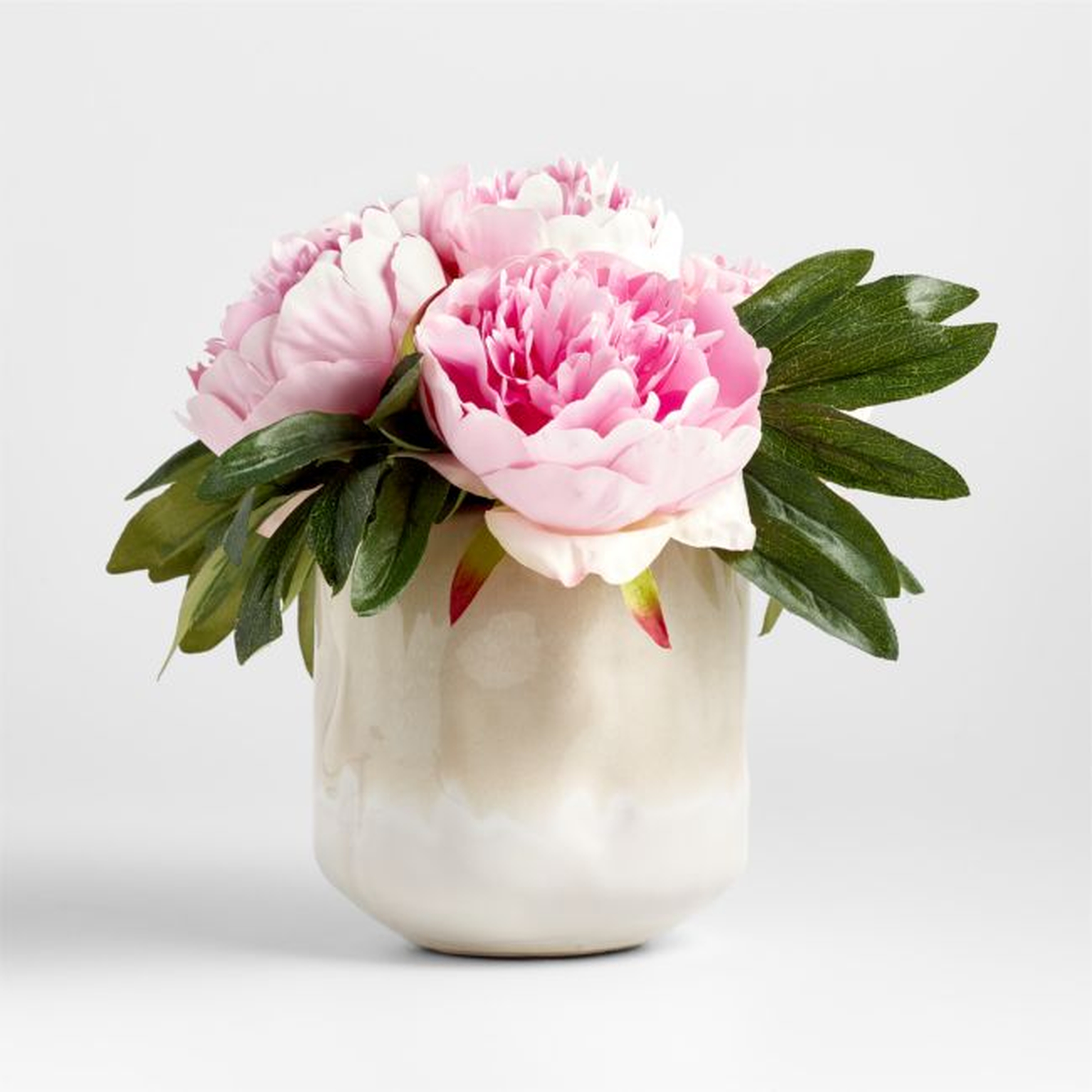 Faux Pink Peony Floral Arrangement - Crate and Barrel