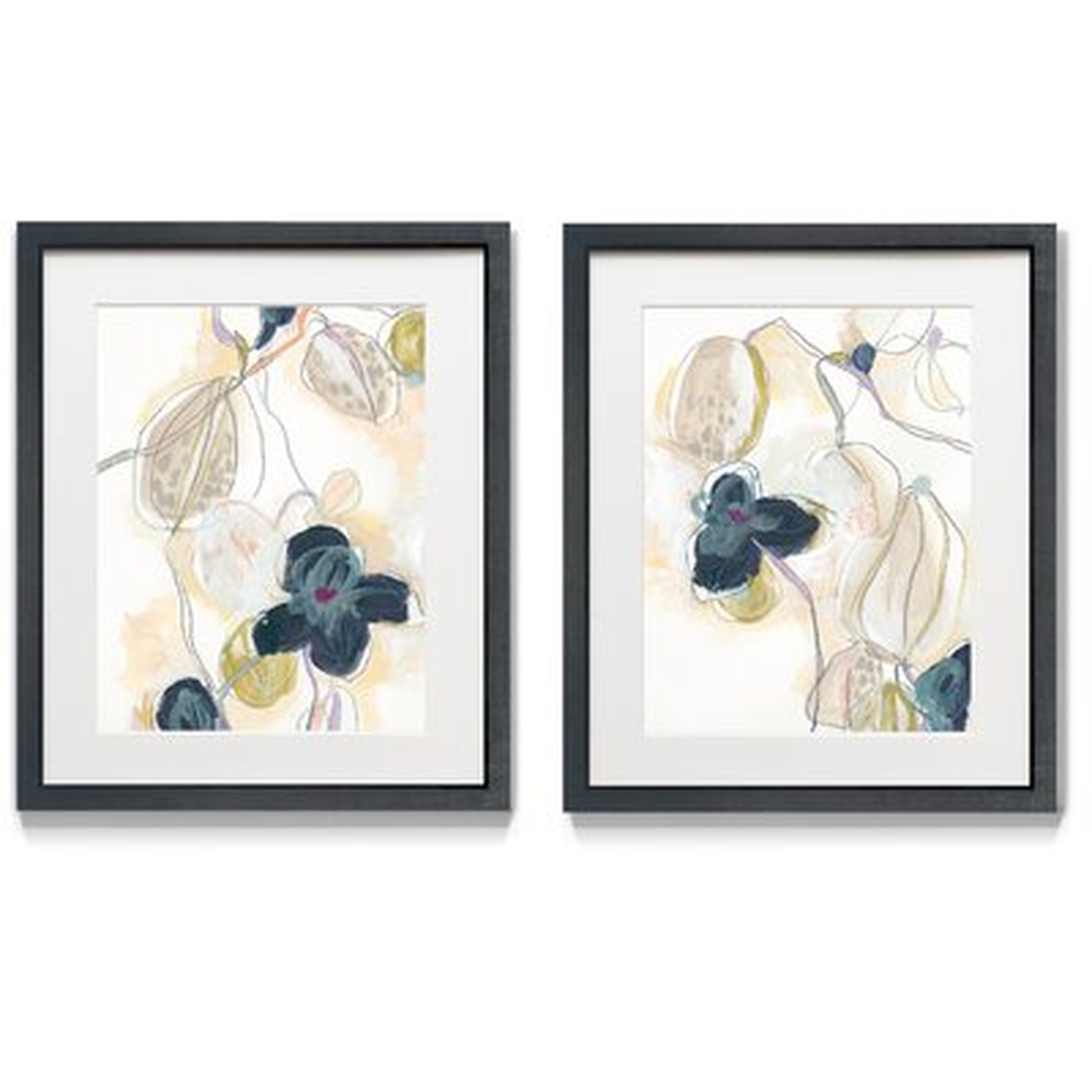 Abstracted Orchid I - 2 Piece Picture Frame Print Set - Wayfair
