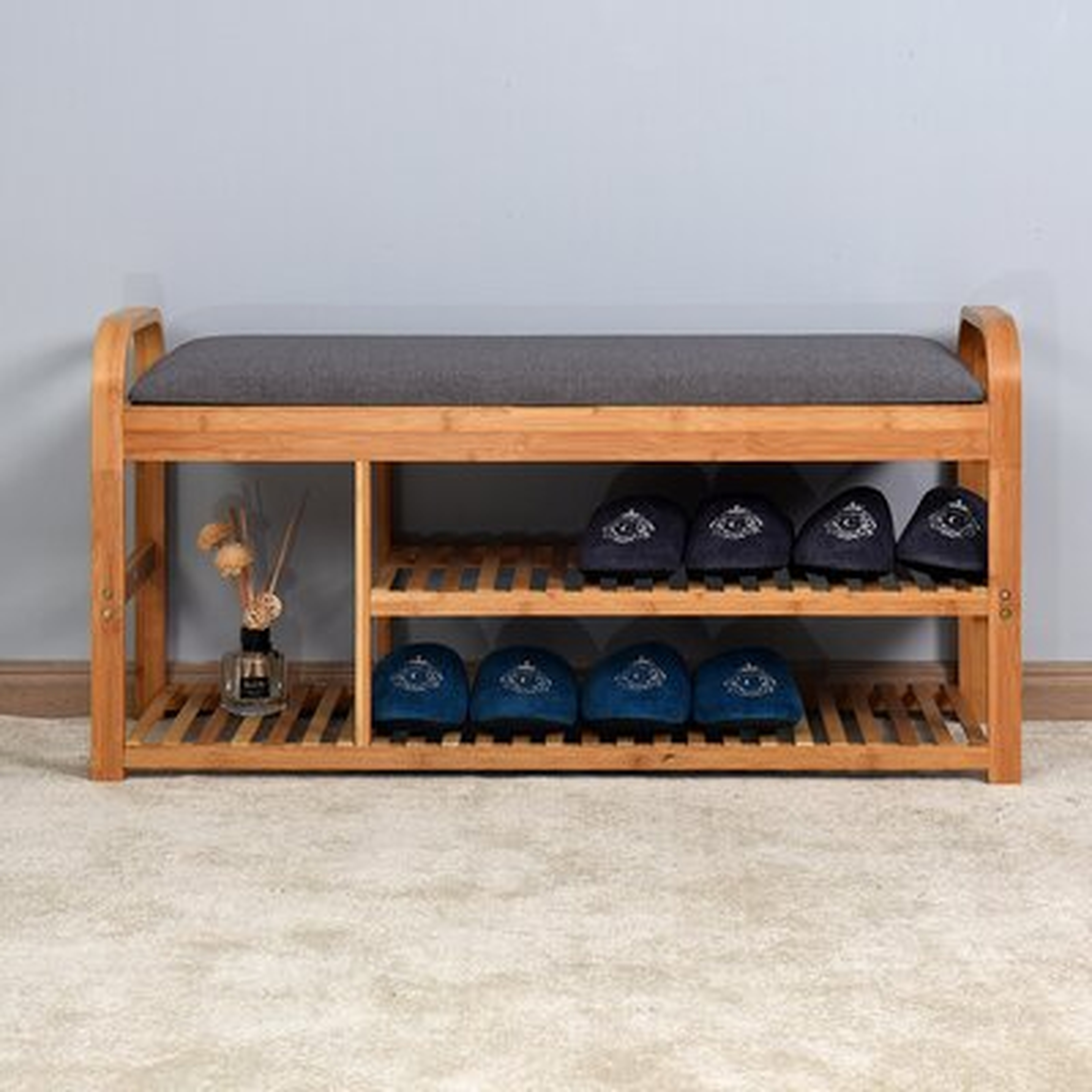 Bamboo Shoe Bench Storage Bench For Entryway - Wayfair