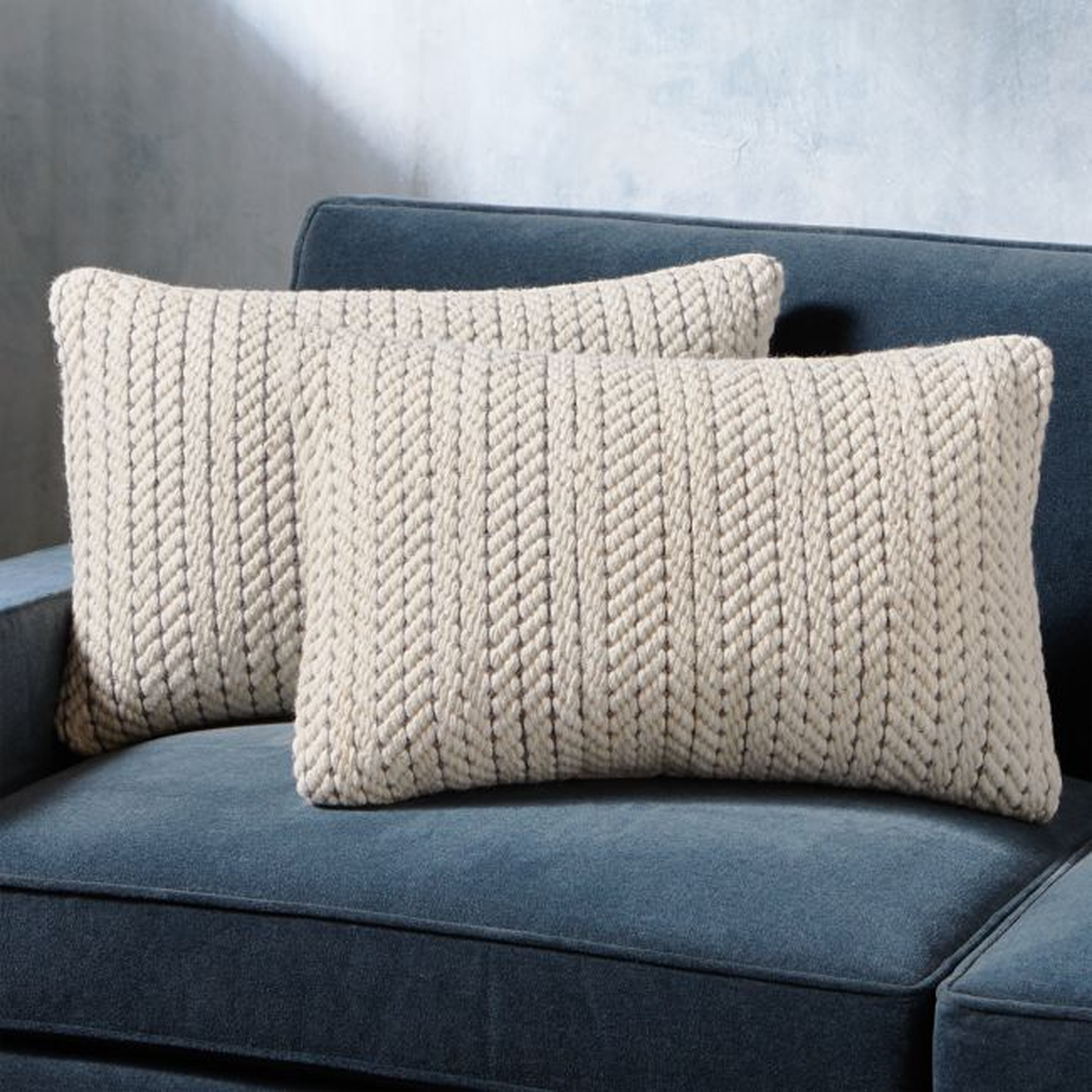 Byron Rope Weave Pillow 24"x16", Set of 2 - Crate and Barrel