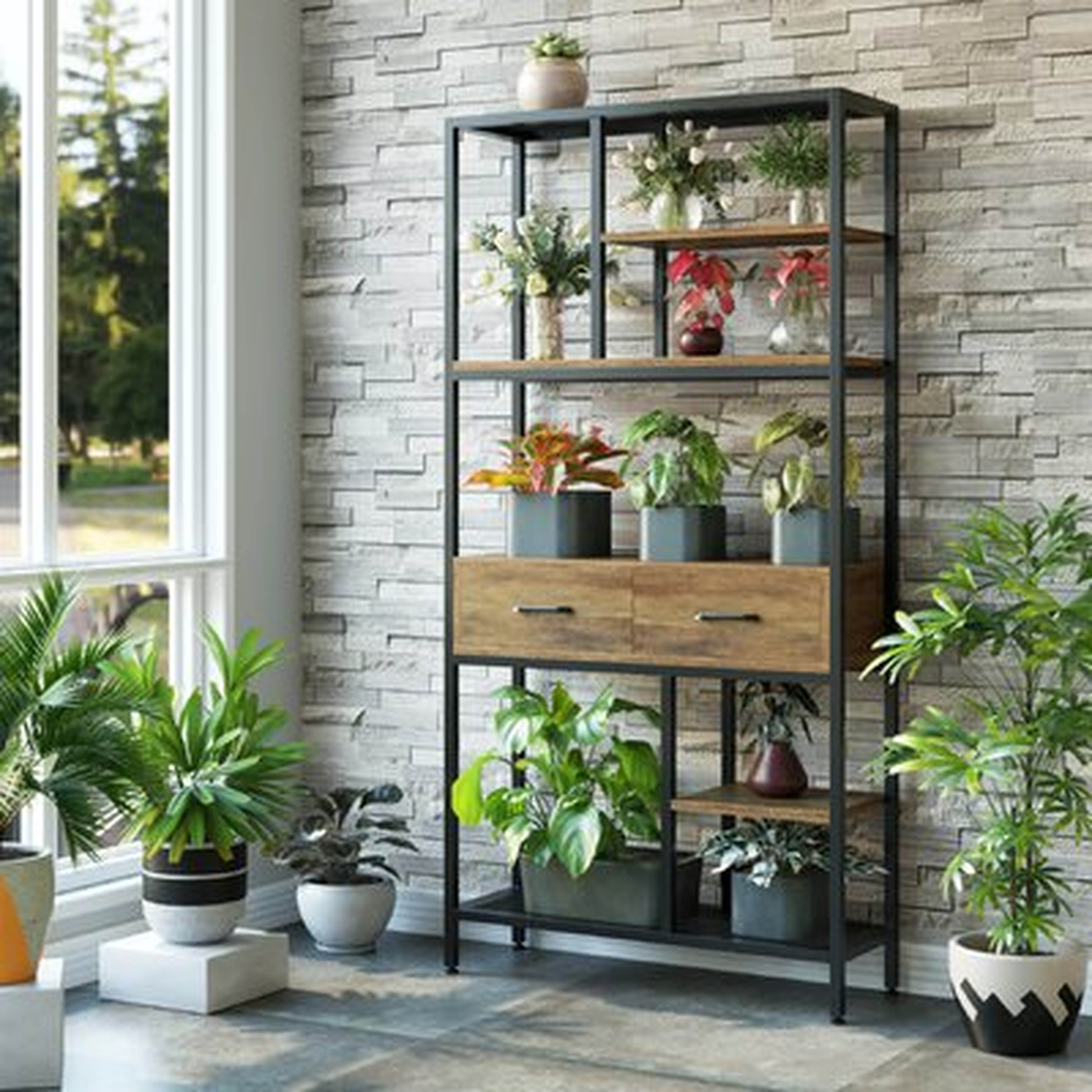 70.9'' H x 35.4'' W Iron Standard Bookcase - Wayfair