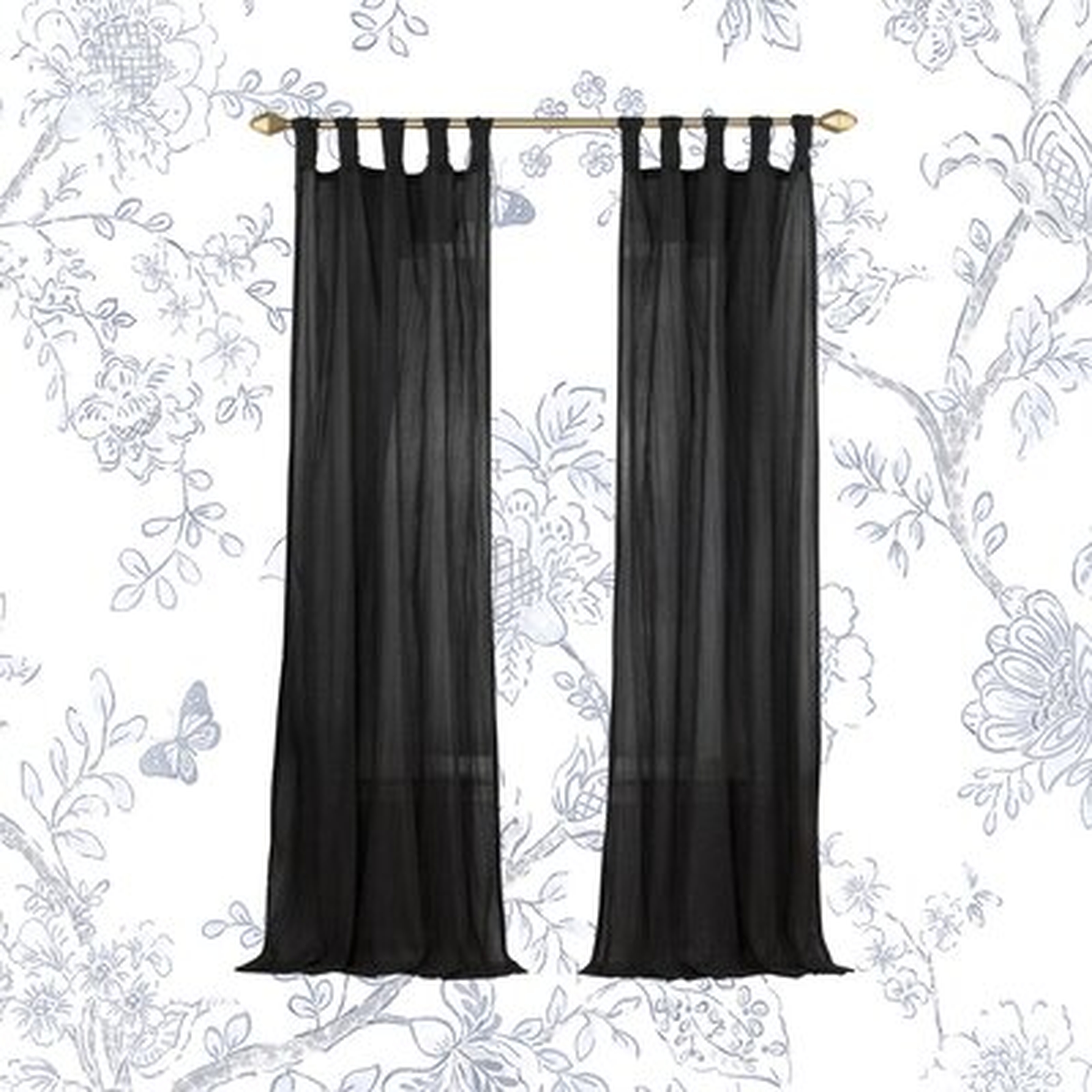 Liebert Solid Semi-Sheer Tab Top Single Curtain Panel - Wayfair