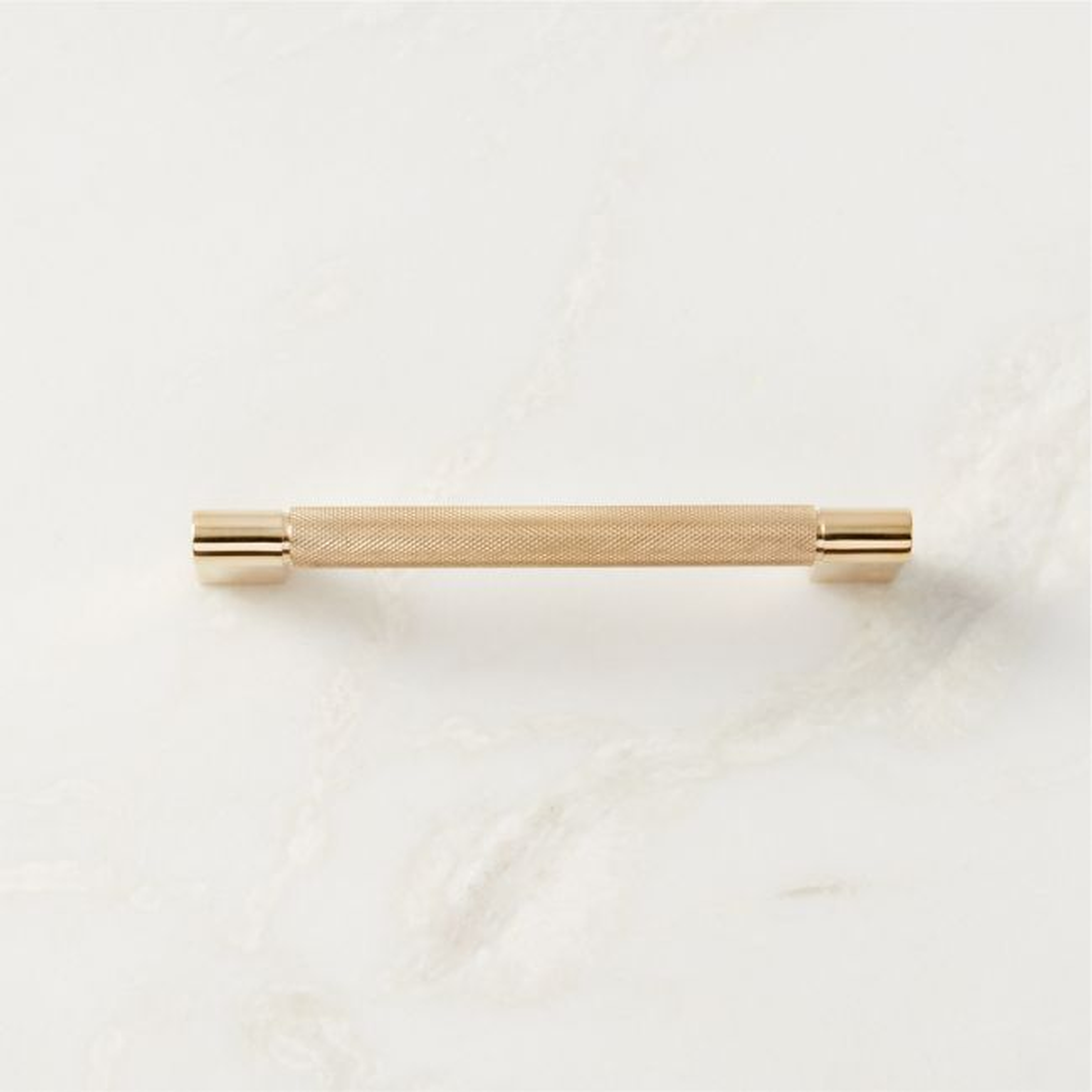 5" Nicolo Knurled Unlacquered Brass Handle - CB2