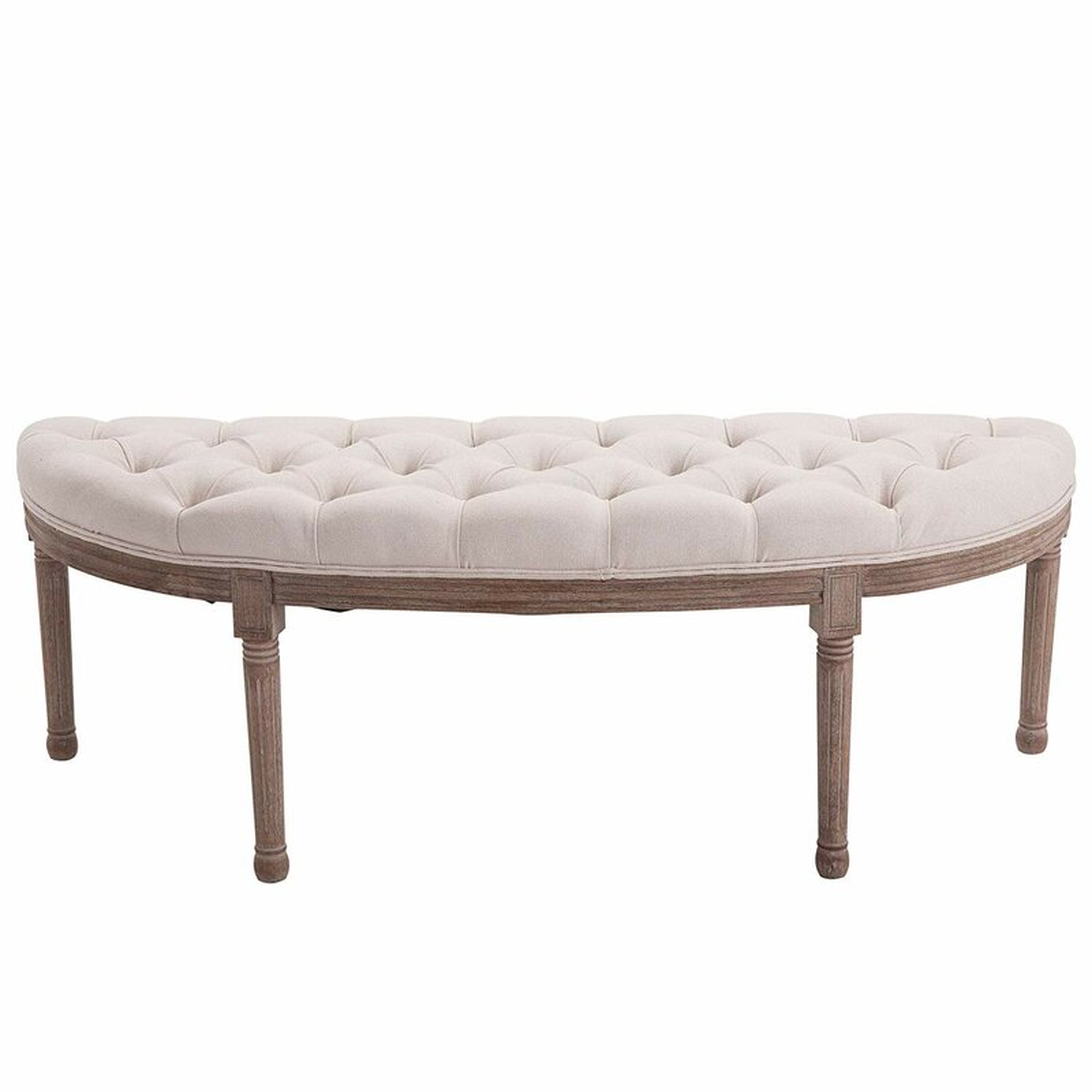 Alida Tufted Half Circle Upholstered Bench, Beige - Wayfair