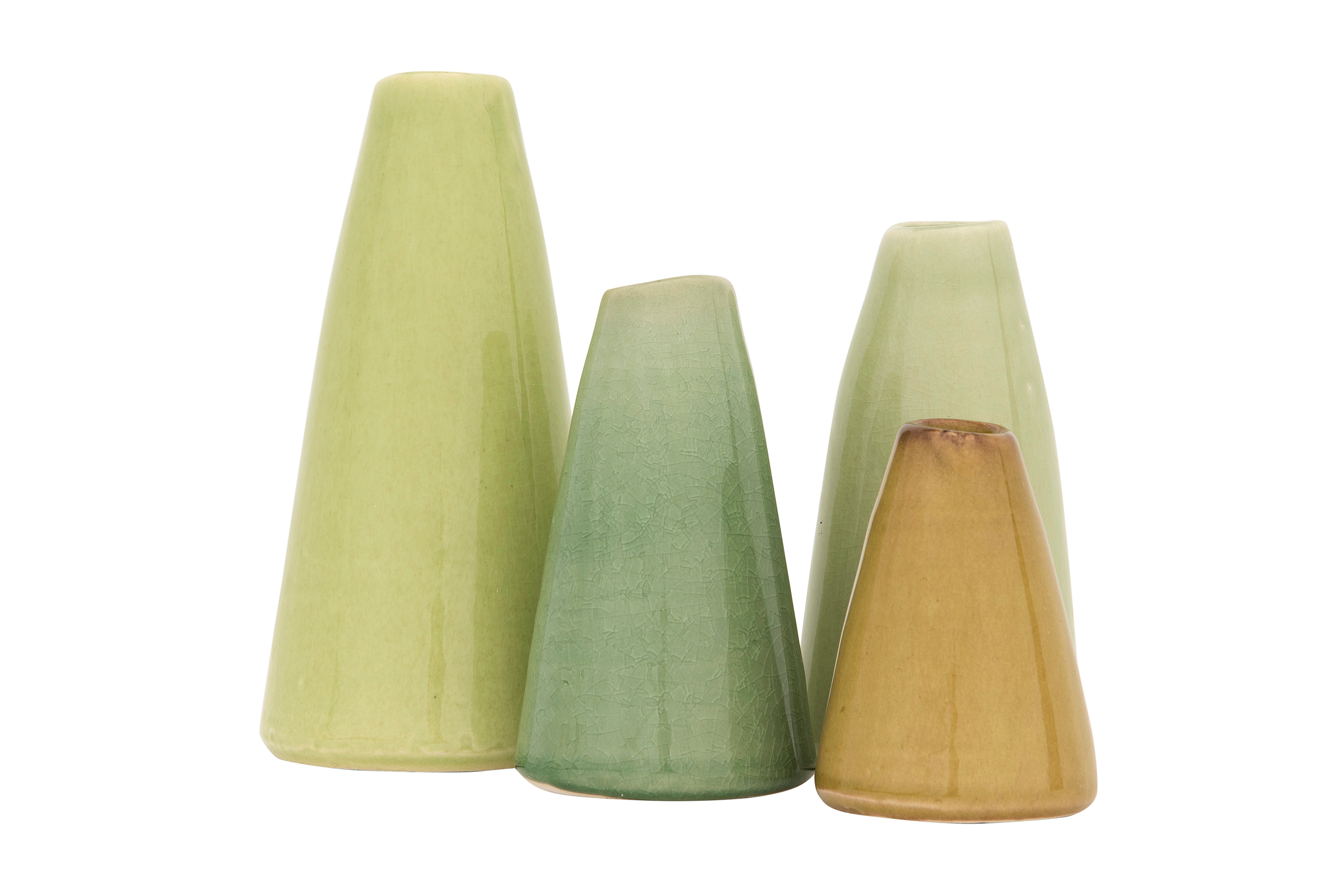 Pistachio Green Terracotta Vases (Set of 4 Sizes) - Nomad Home