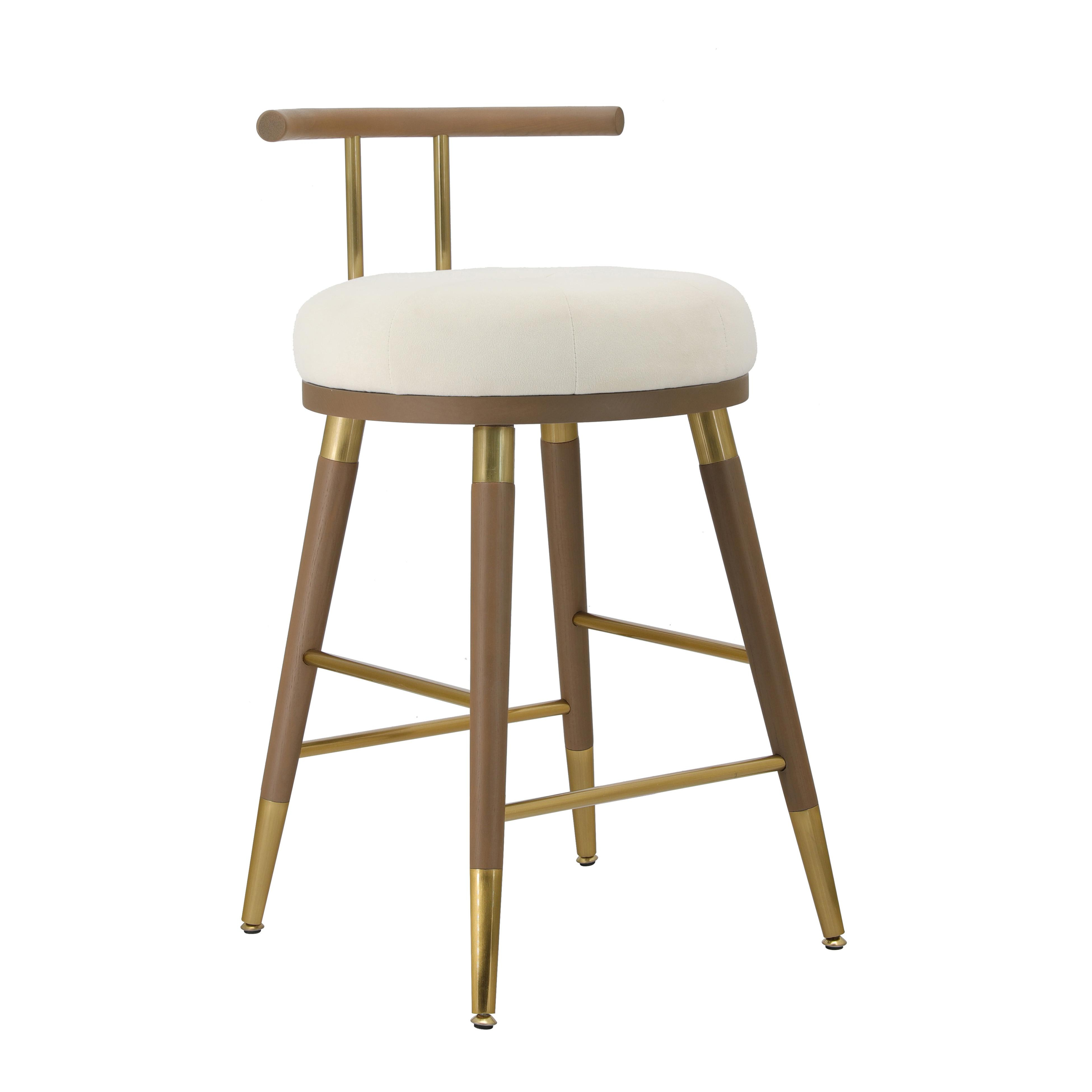 Juniper Cream Velvet Counter Stool - TOV FURNITURE
