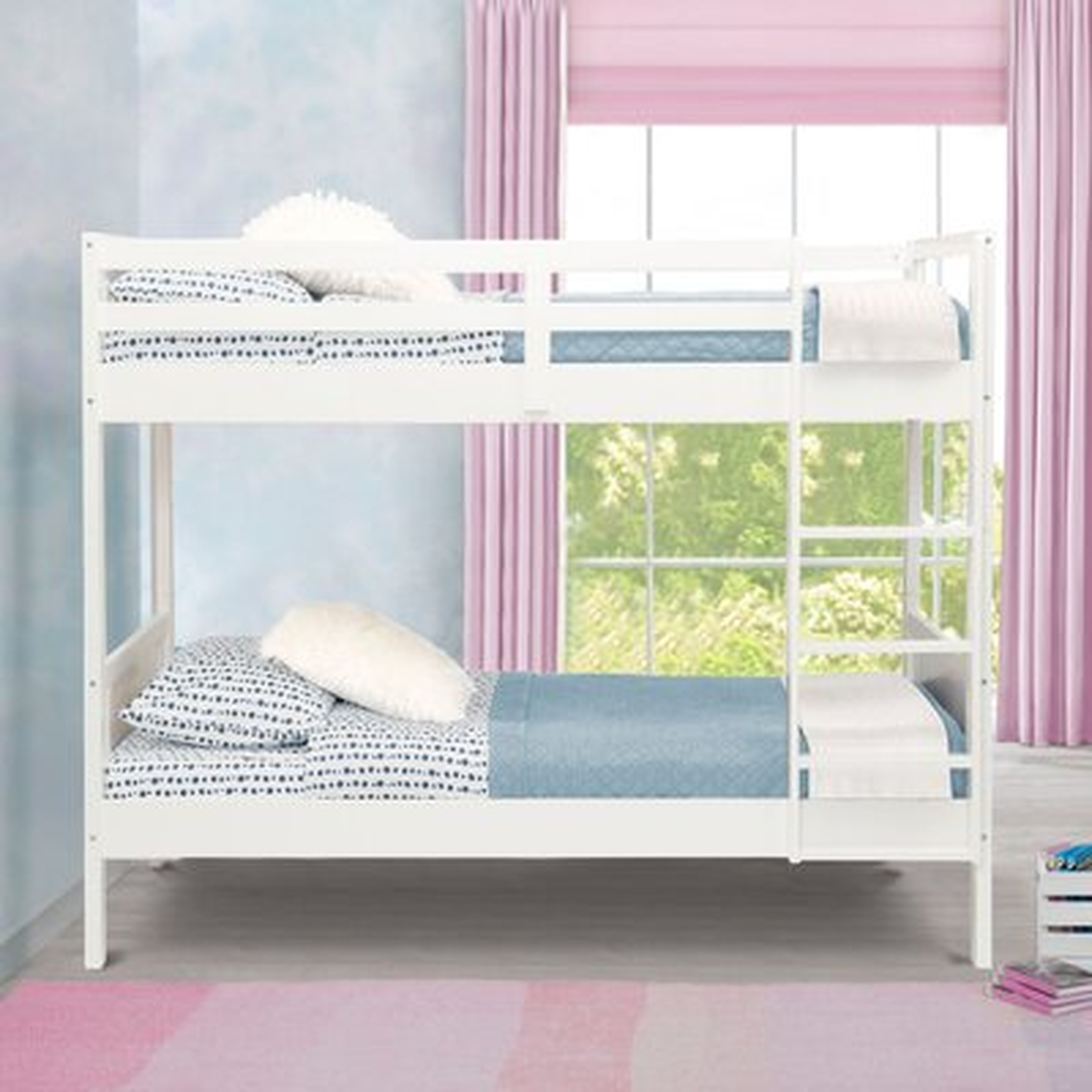 Delta Children Convertible Twin Over Twin Wood Bunk Bed With Ladder And Guardrails – Use As Bunk Bed Or 2 Stand-Alone Twin Beds – Bed Ships In 2 Boxes, White - Wayfair