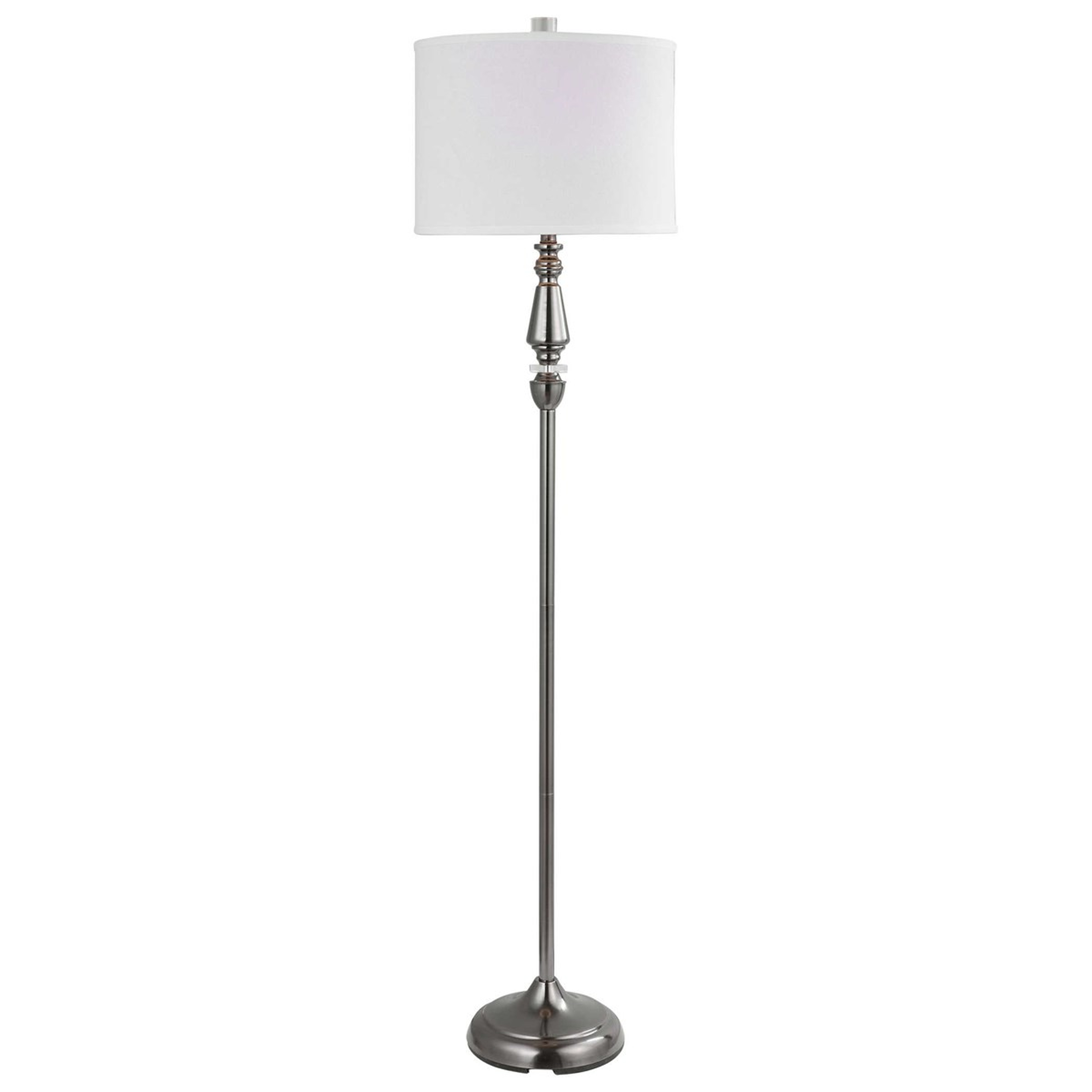 Elegant Floor Lamp, Black Nickel & Crystal - Hudsonhill Foundry