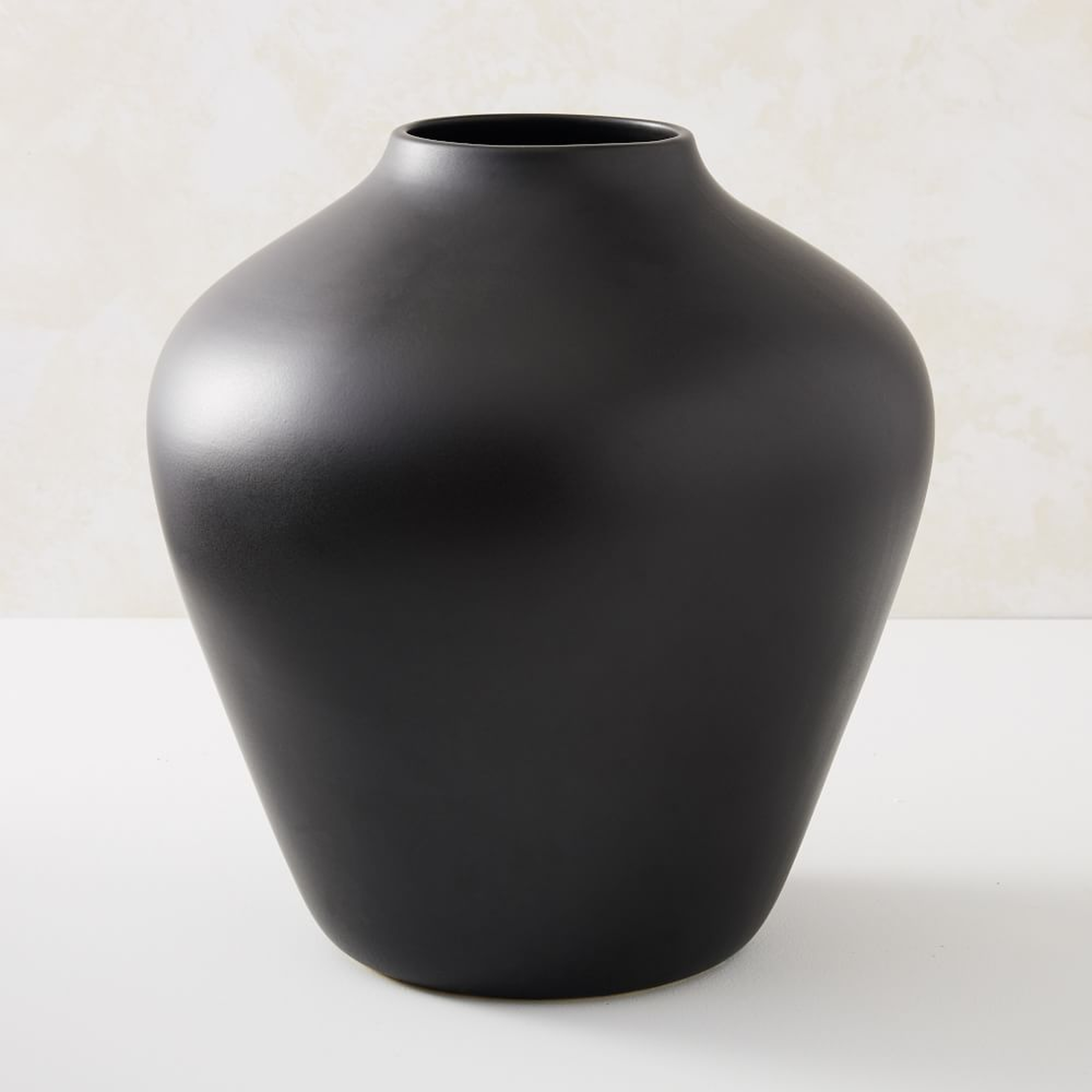 Pure Black Ceramic Vase, Pot - West Elm
