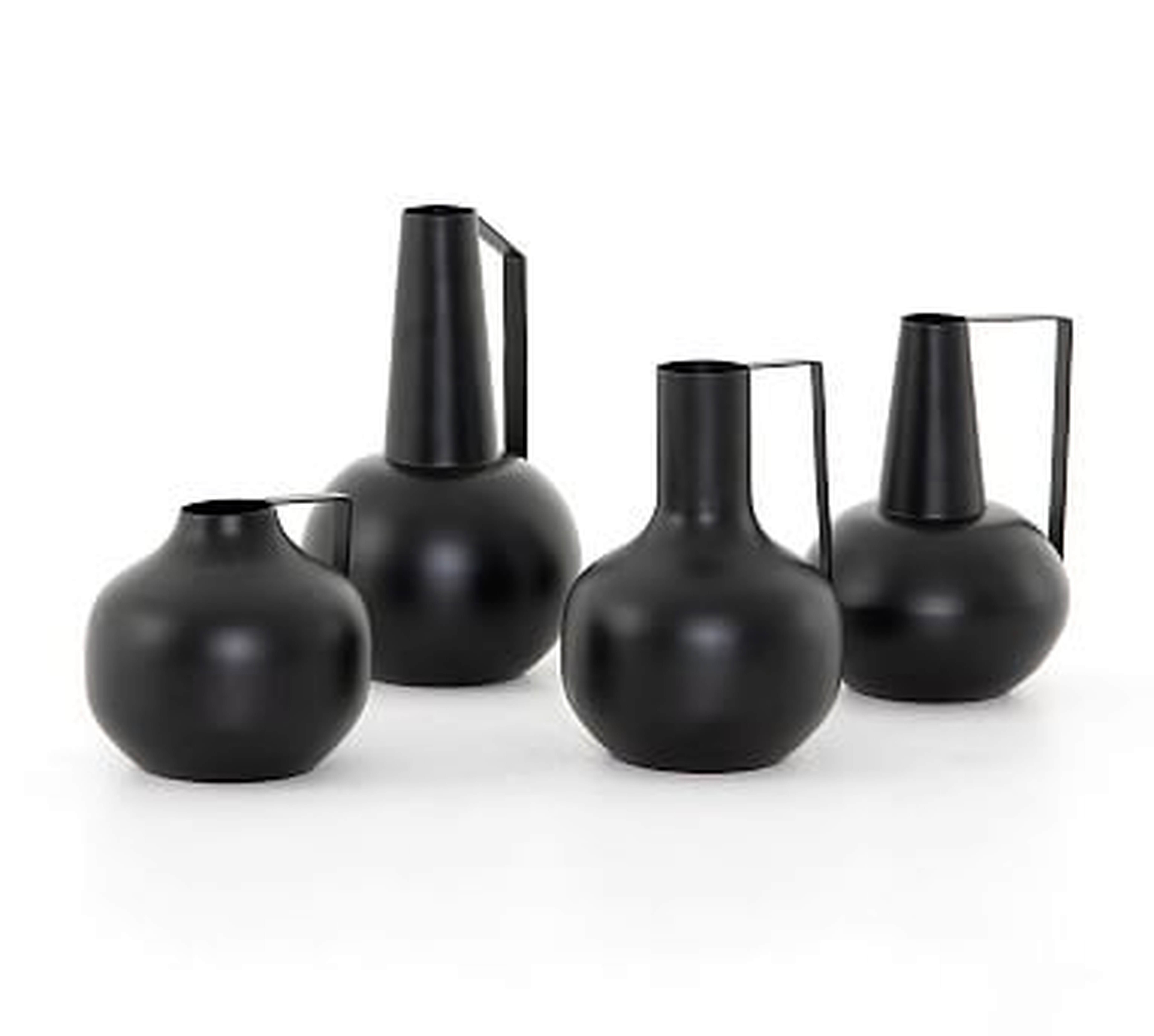 Black Iron Vases, Set of 4 - Pottery Barn