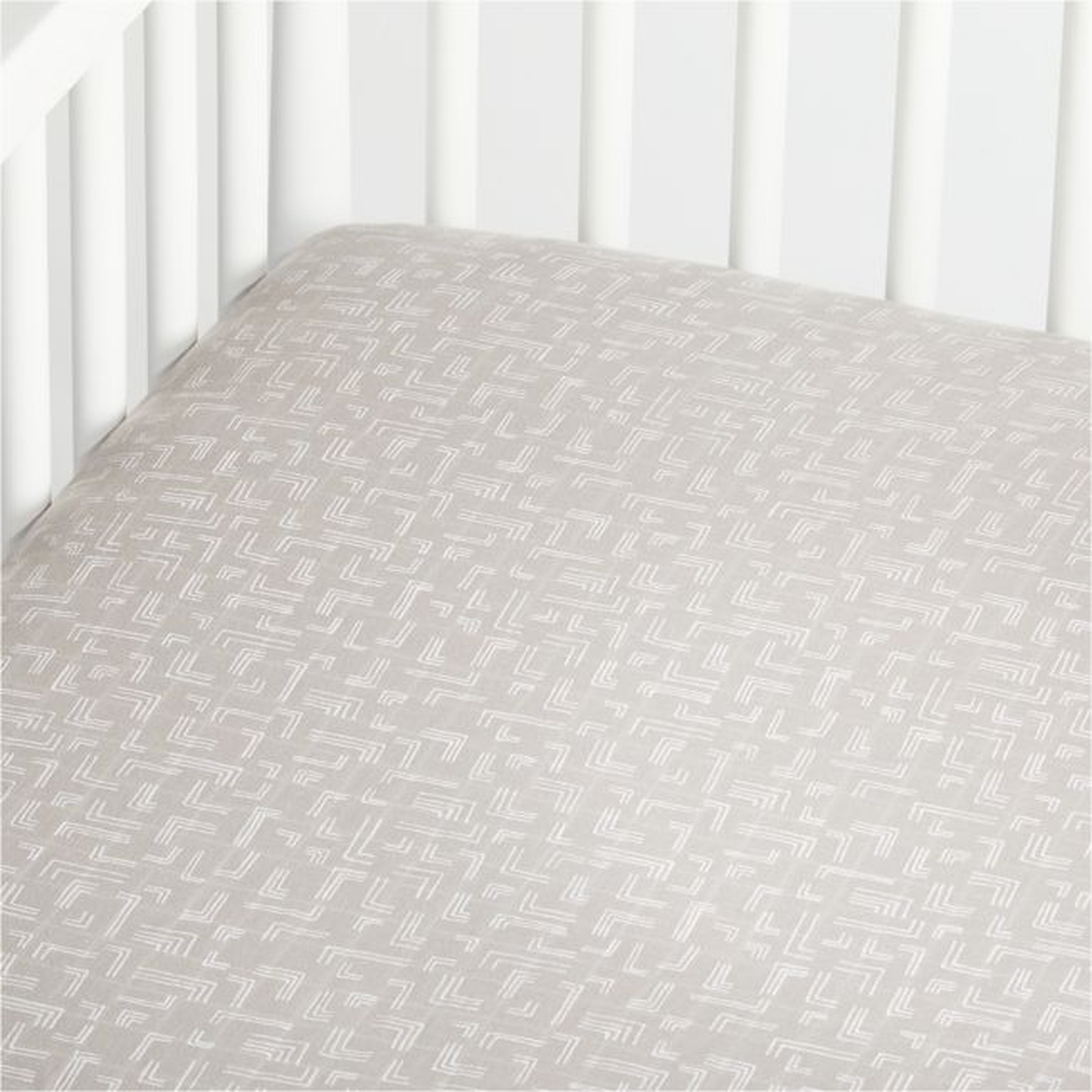 Organic Grey Muslin Crib Fitted Sheet - Crate and Barrel