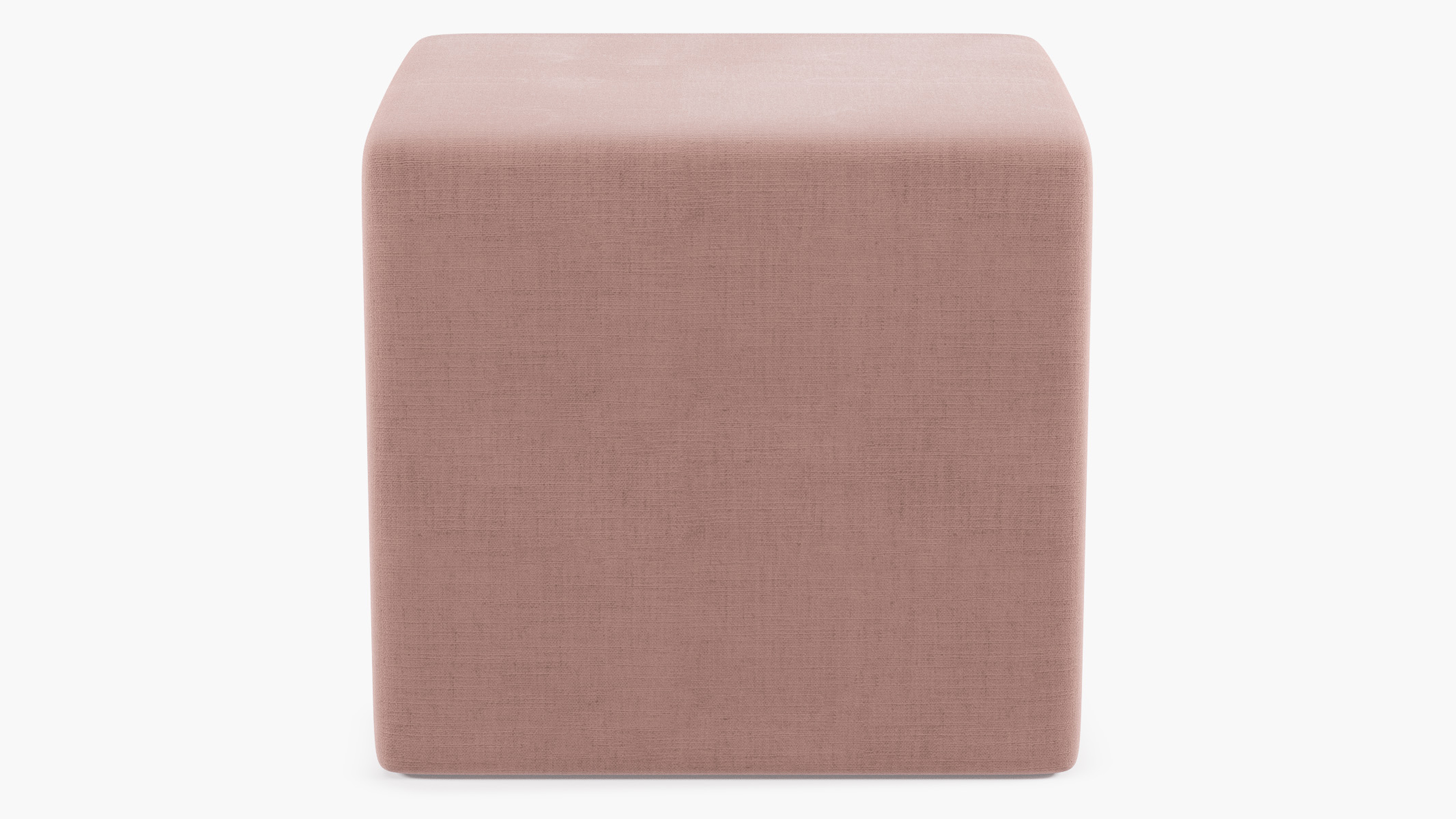 Cube Ottoman, Blush Everyday Linen - The Inside