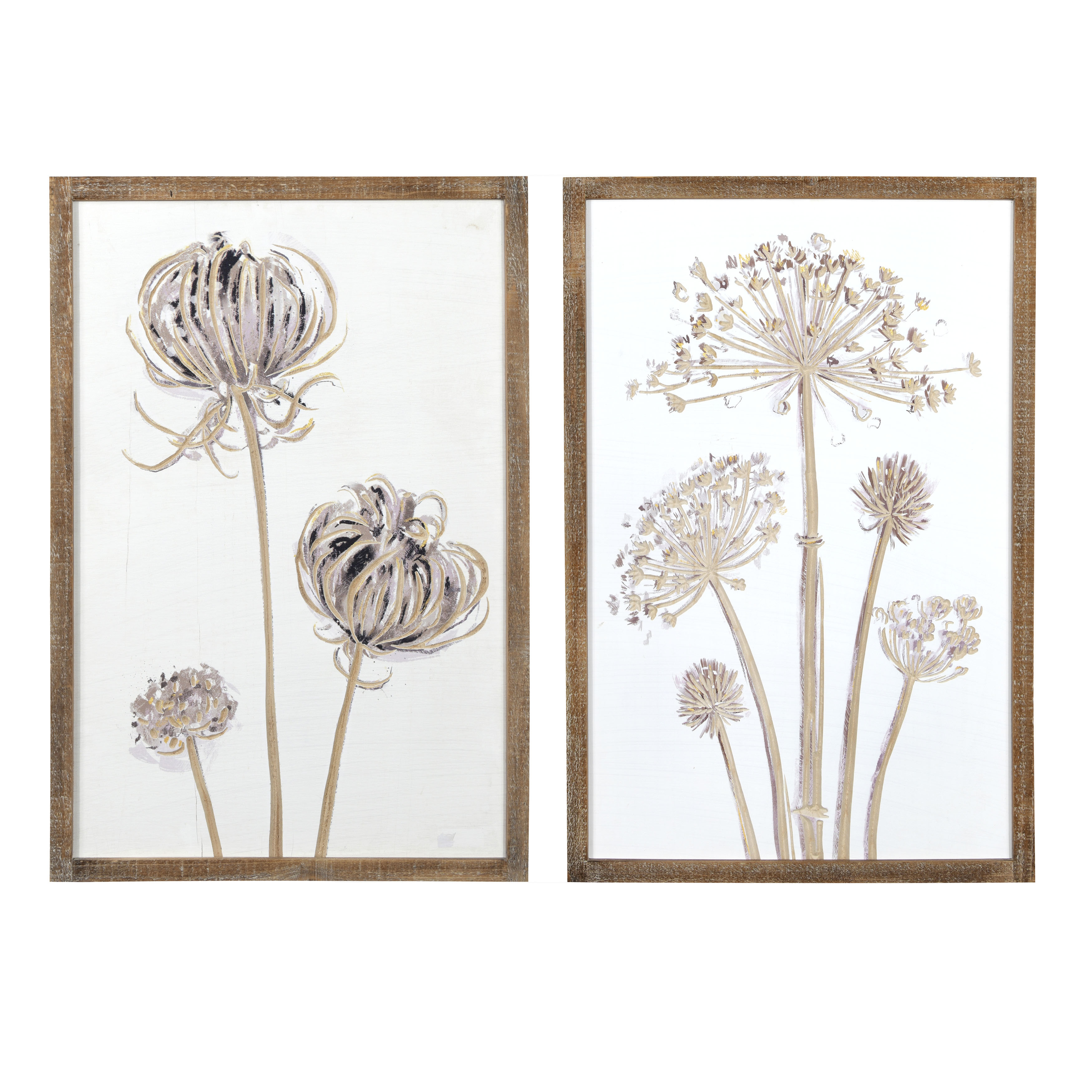 20.25"W x 30"H Engraved Wood Wall Decor with Flower, White, 2 Styles - Moss & Wilder