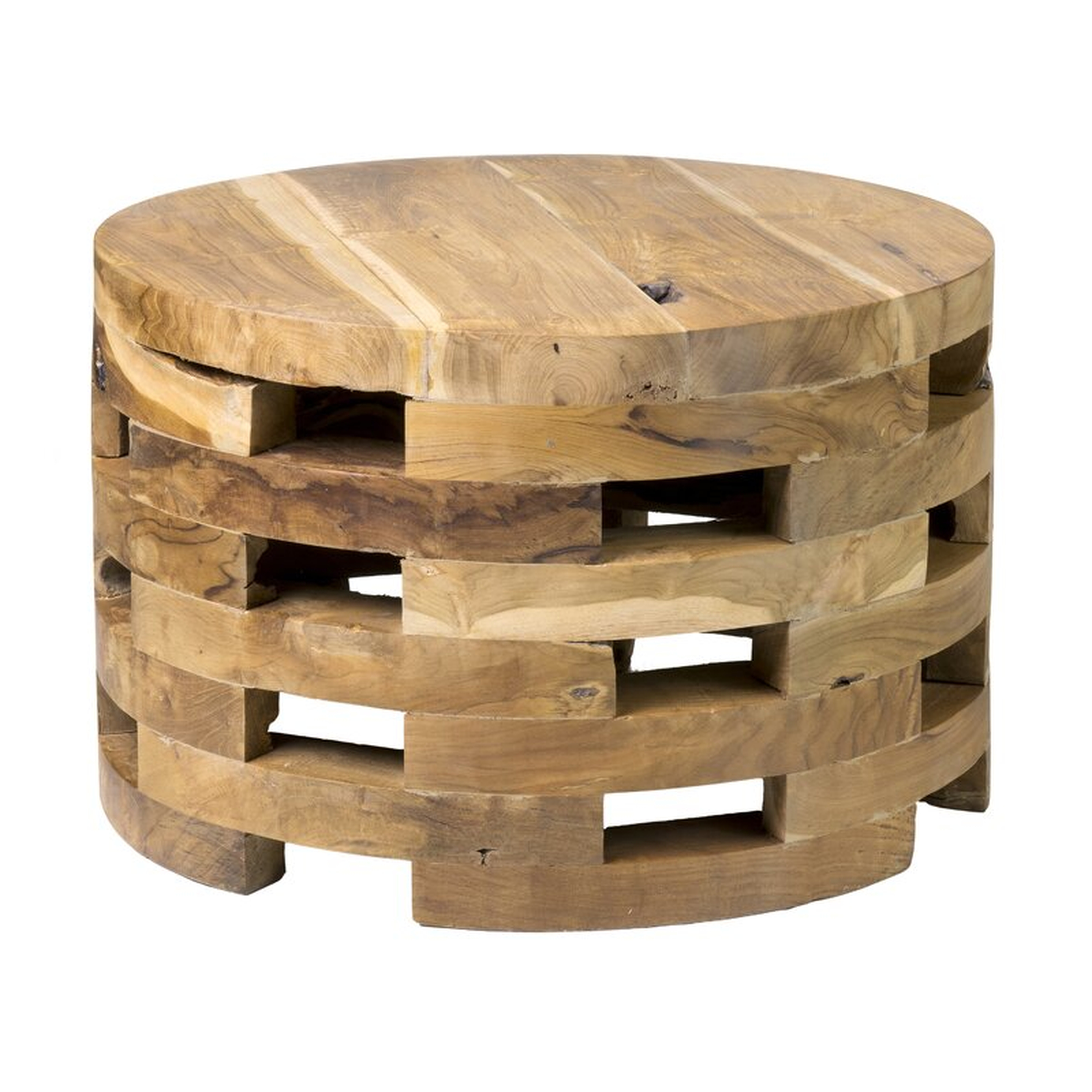 Celaya Solid Wood Drum Coffee Table - Wayfair